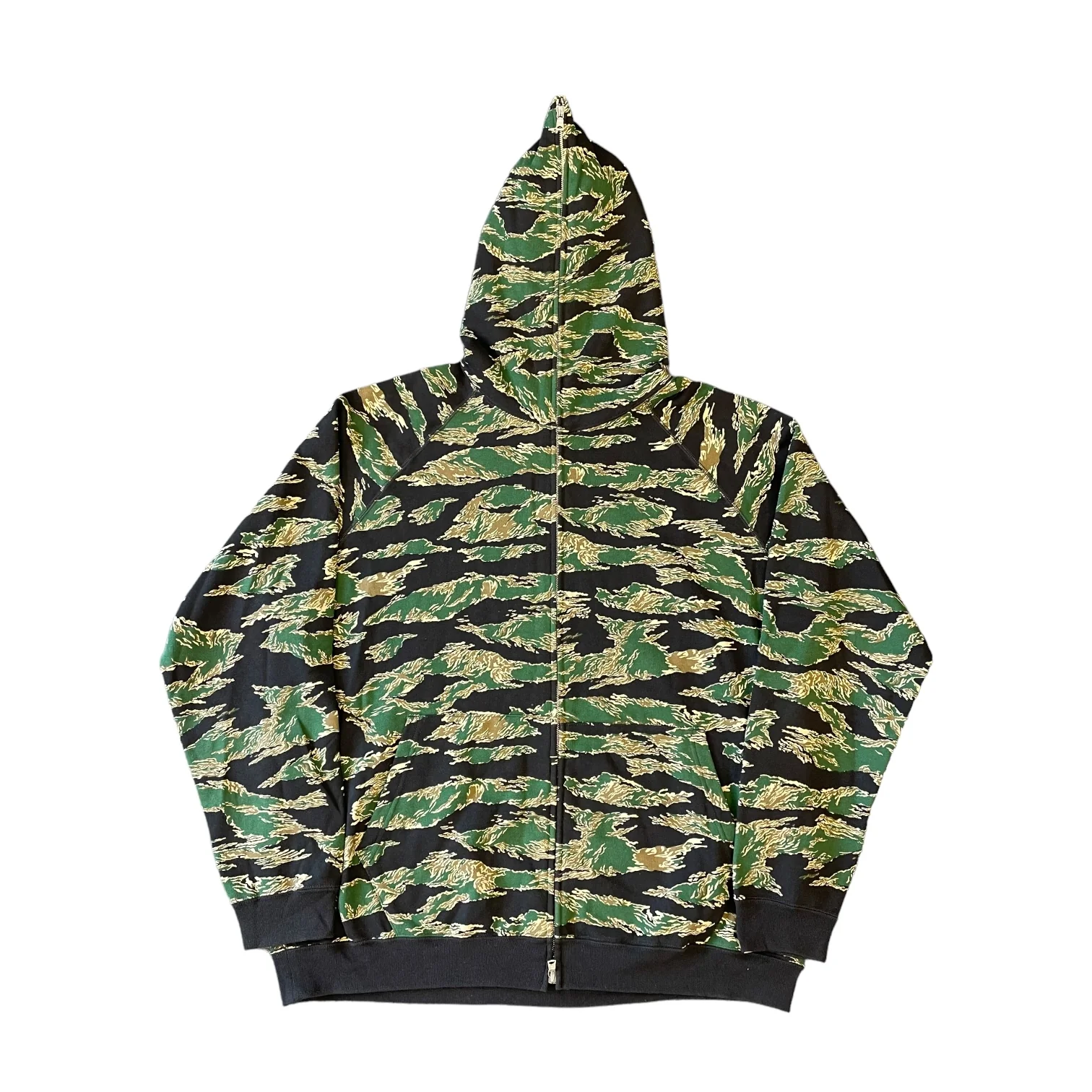 New A BATHING APE BAPE Tiger Camouflage Full Zip Hoodie Jacket Green