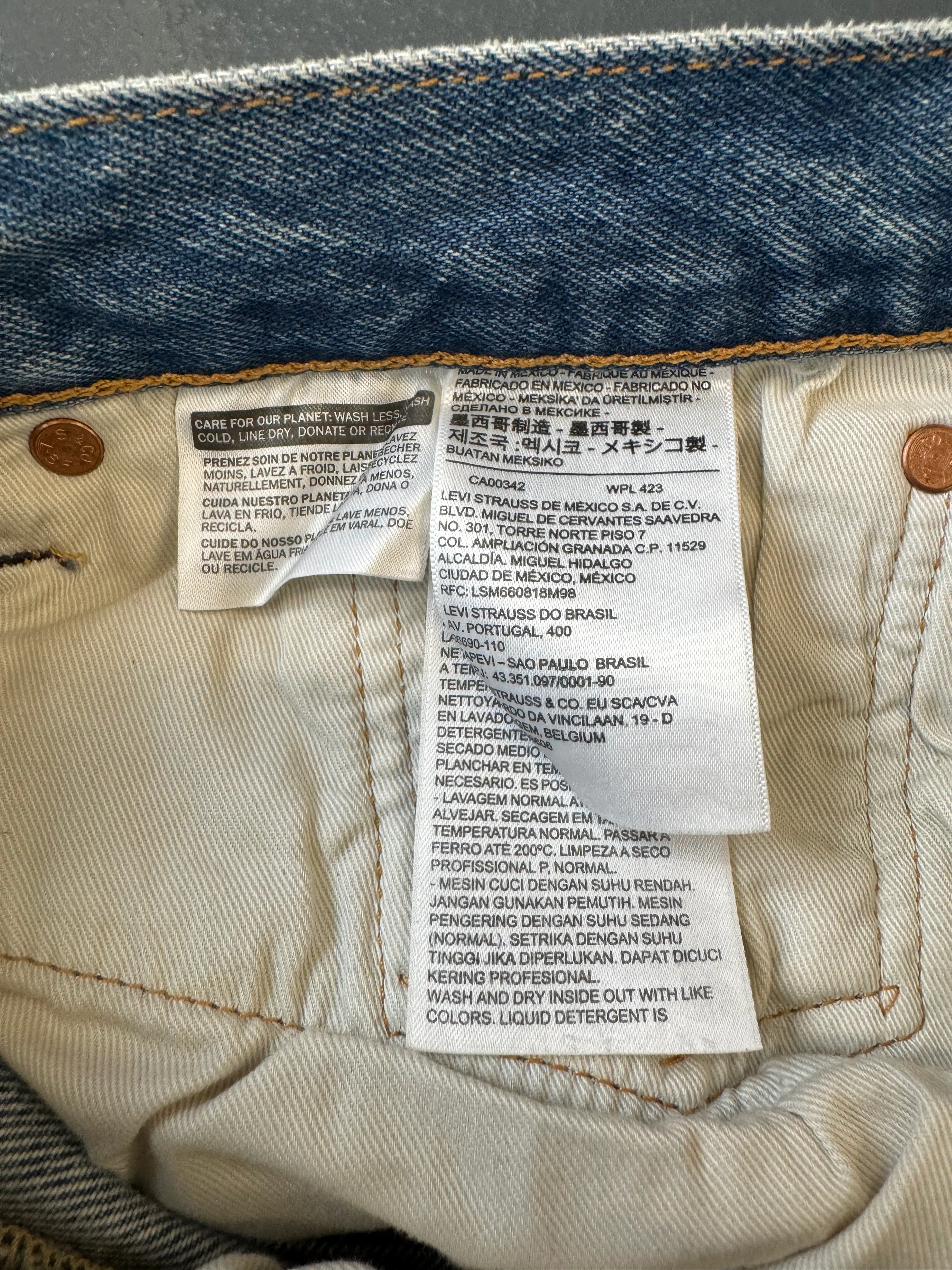DENIM TEARS X Bstroy 501 Light Wash Jean Pink/Green NWT W 32 L 32 - Image 4