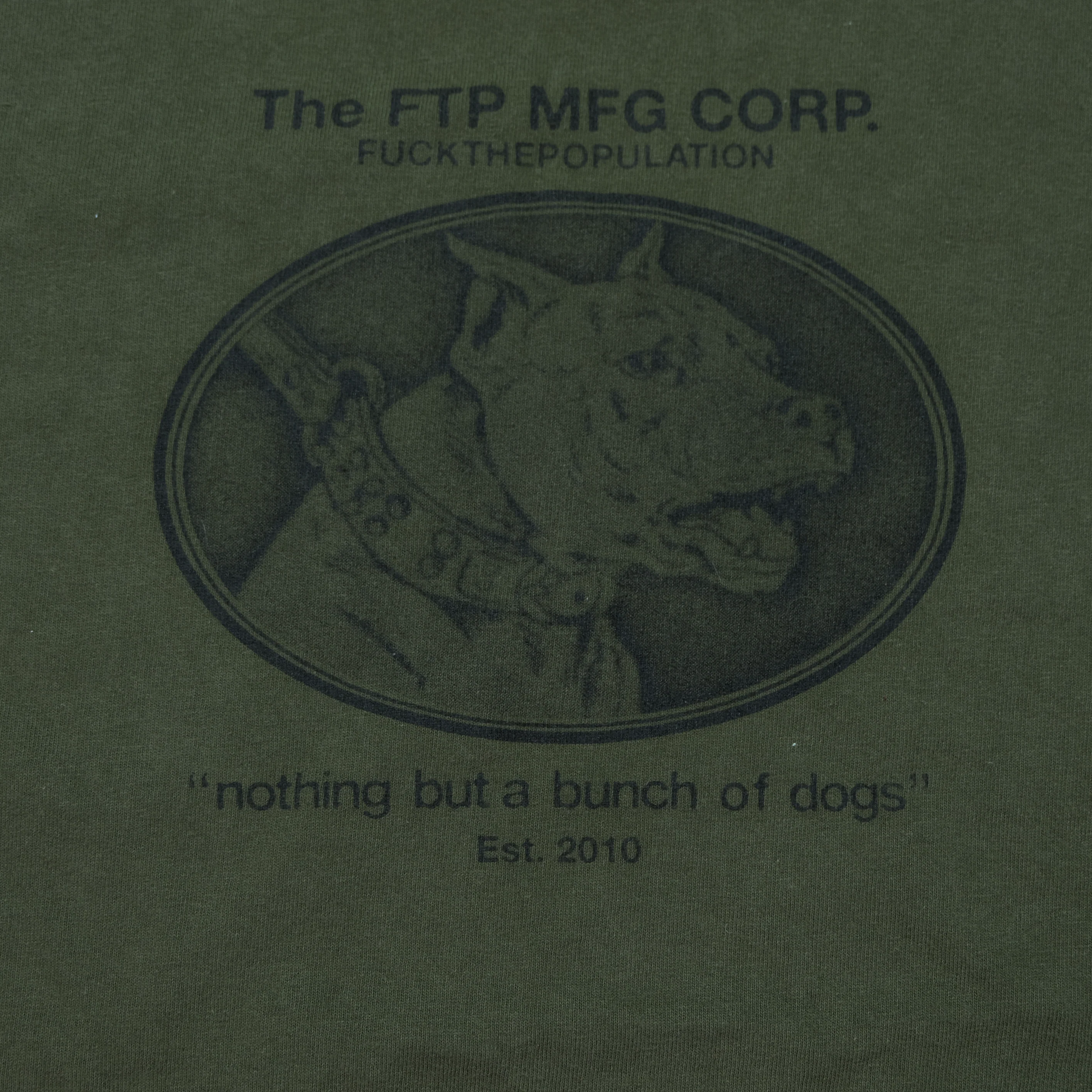 FTP Nothing but a Bunch of Dogs T Shirt Green L - Image 4