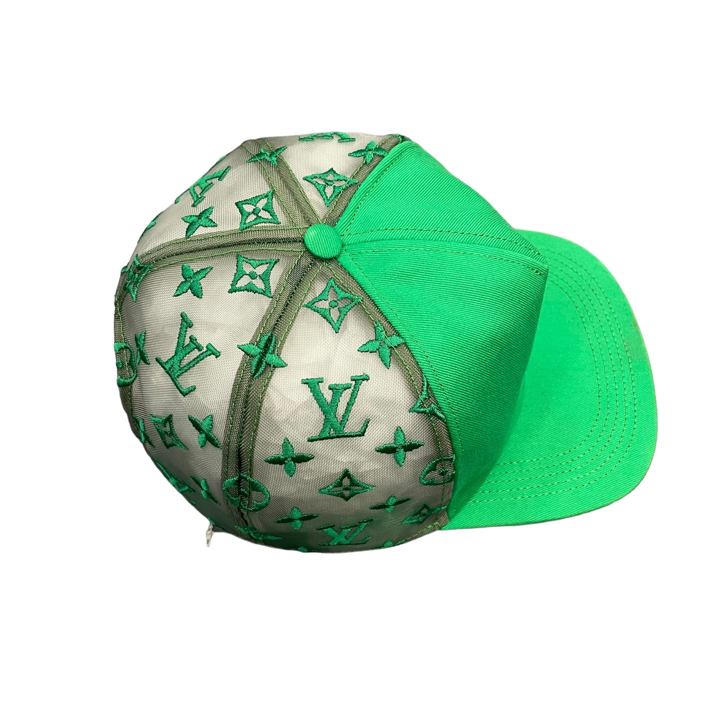 Louis Vuitton Everyday LV Embroidered Mesh Cap Green Pre Owned - Image 4
