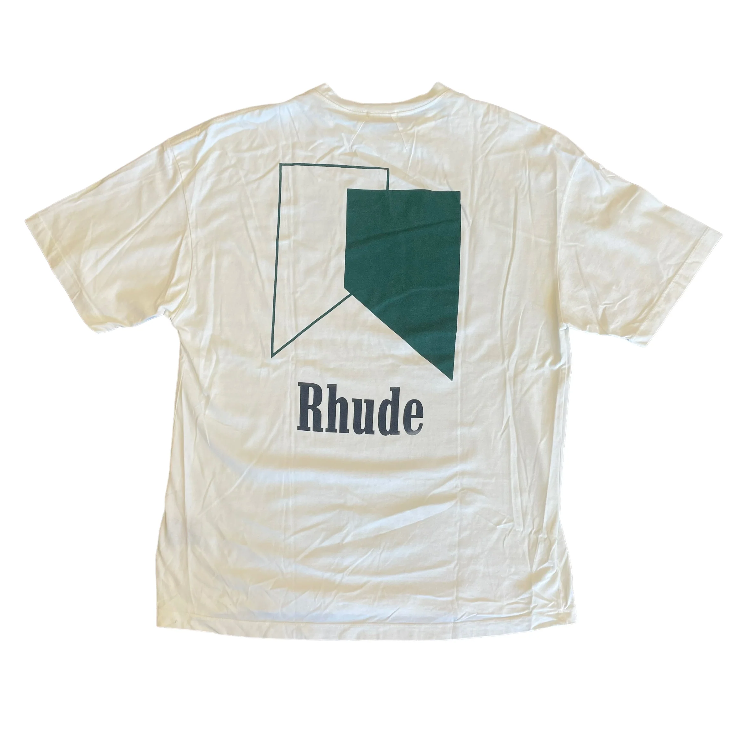 Pre Owned RHUDE Track Logo T Shirt White XXL - Image 2