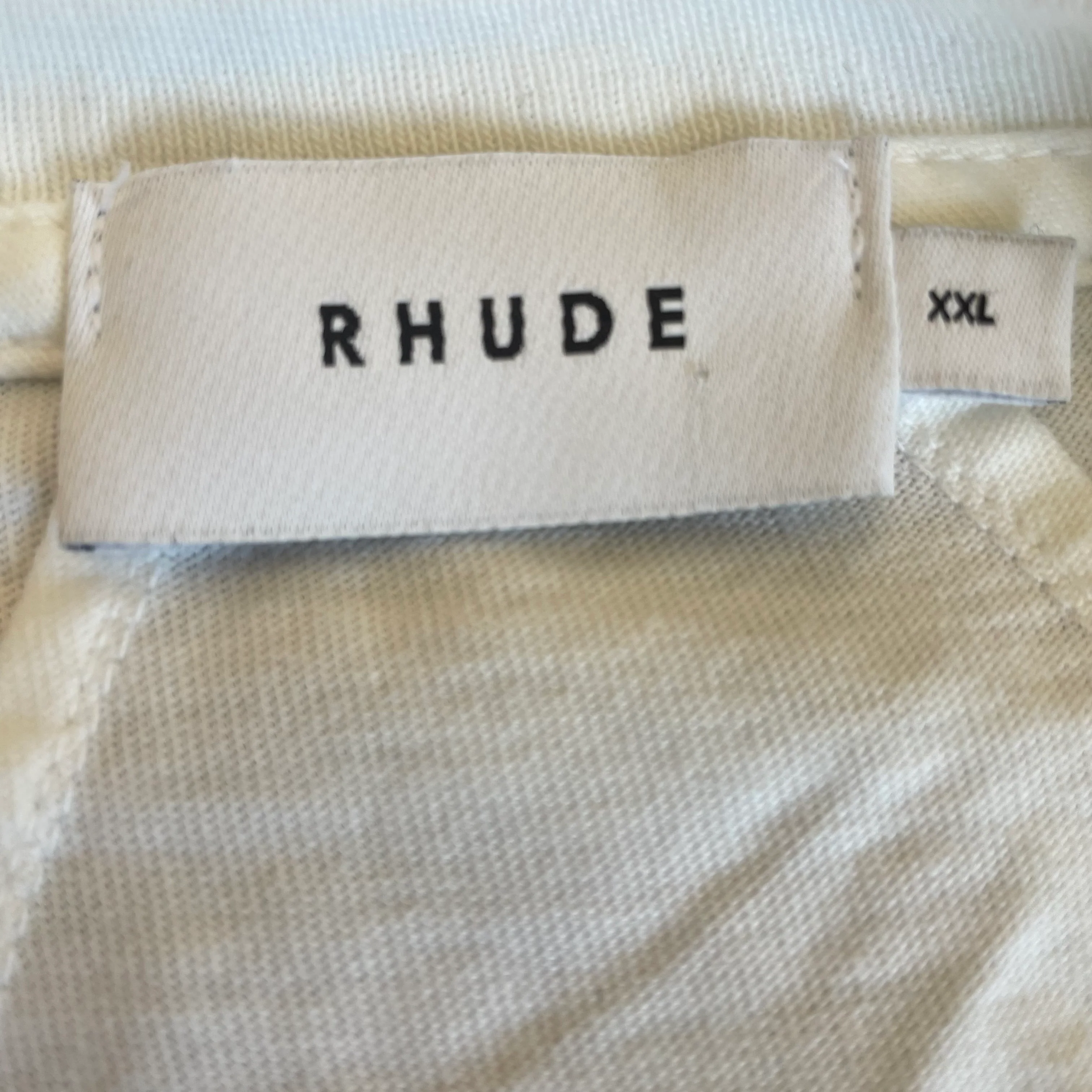 Pre Owned RHUDE Track Logo T Shirt White XXL - Image 3
