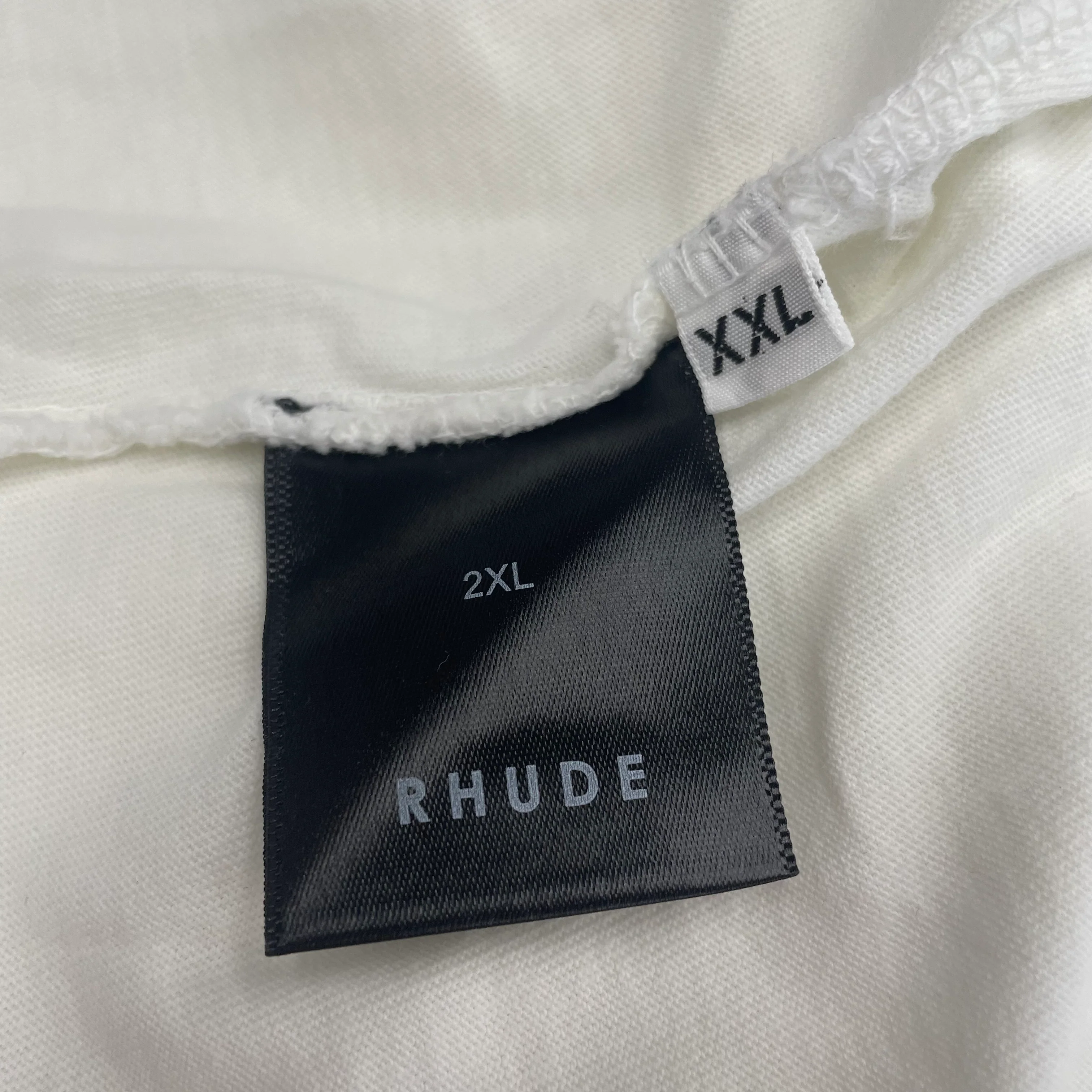 Pre Owned RHUDE Track Logo T Shirt White XXL - Image 4
