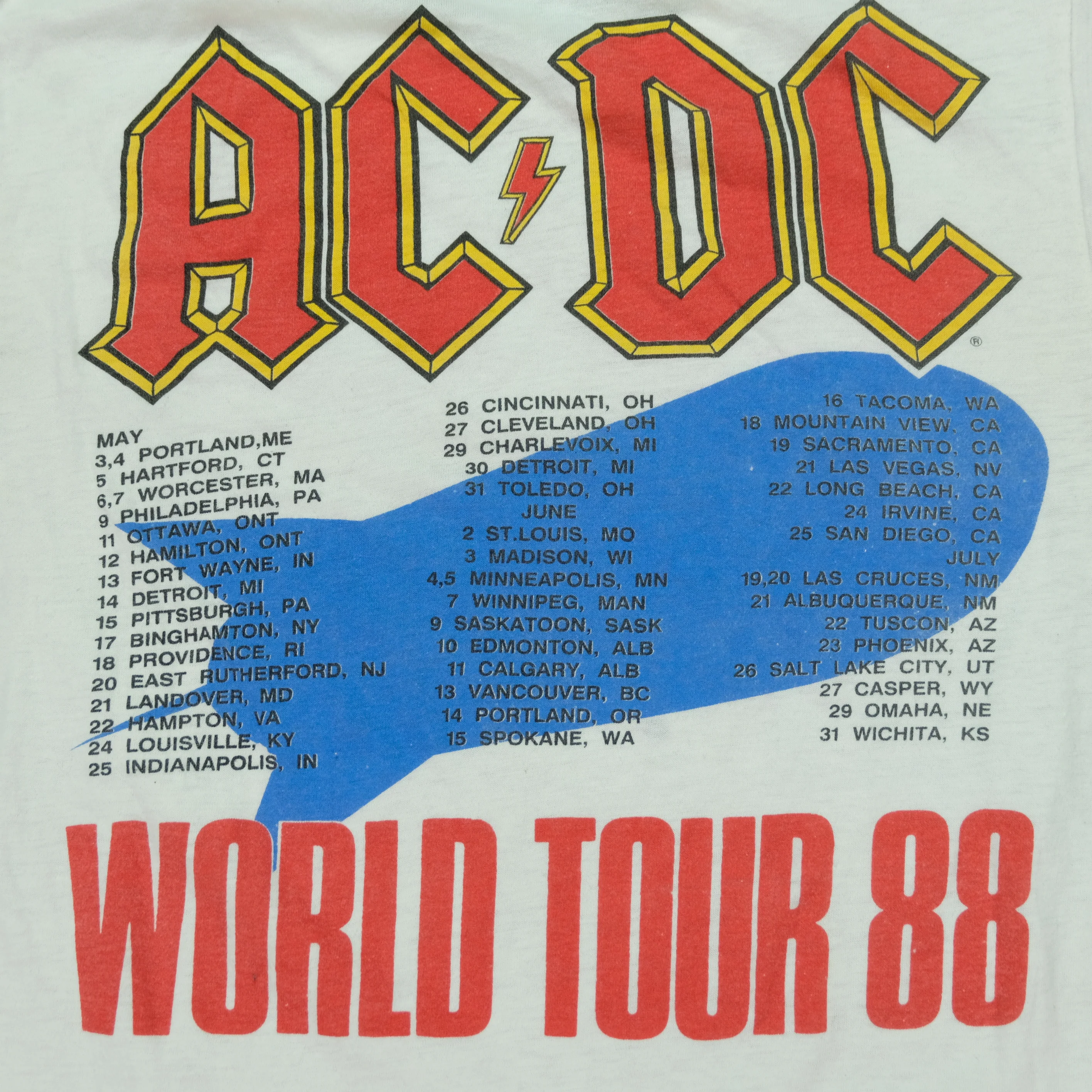 Vintage AC/DC Heatseeker 1988 Tour T Shirt 80s White M - Image 10