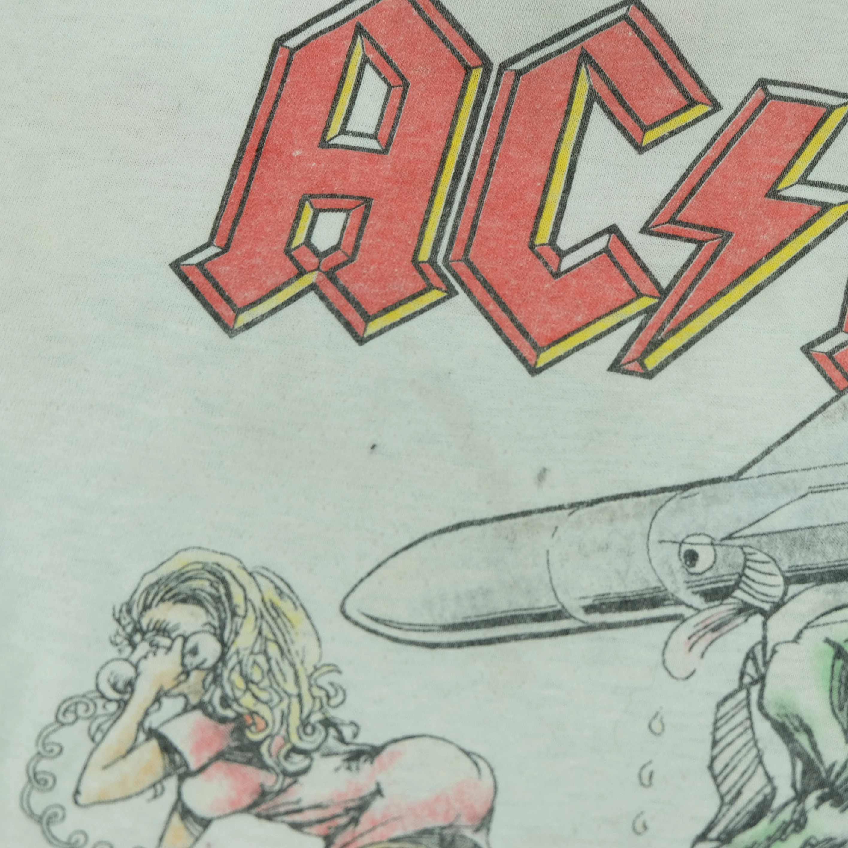 Vintage AC/DC Heatseeker 1988 Tour T Shirt 80s White M - Image 9