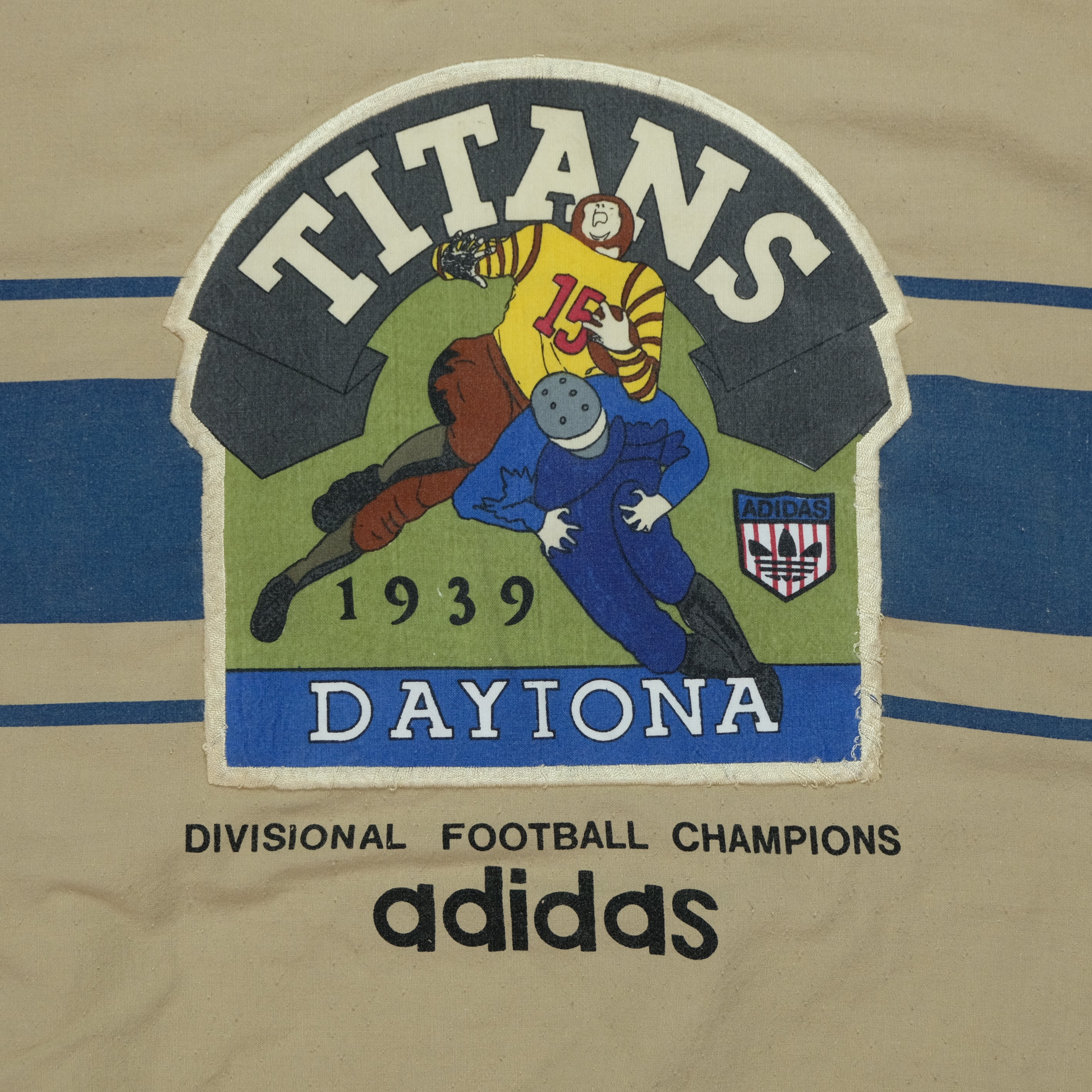 Vintage ADIDAS Daytona Titans 1939 Division Football Champs Sweatshirt 80s 90s Brown L - Image 3
