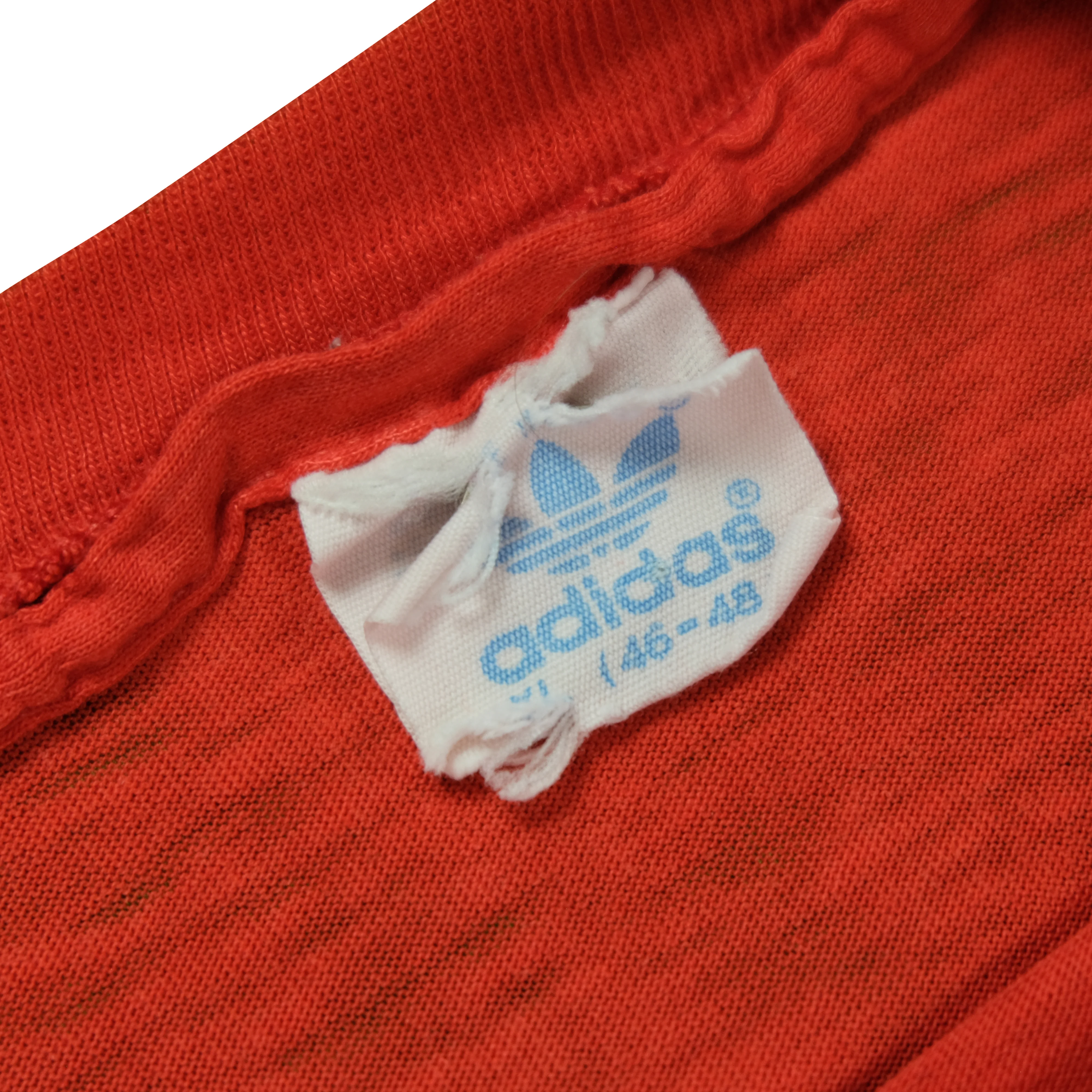 Vintage ADIDAS Spell Out Trefoil T Shirt 80s 90s Red XL - Image 4