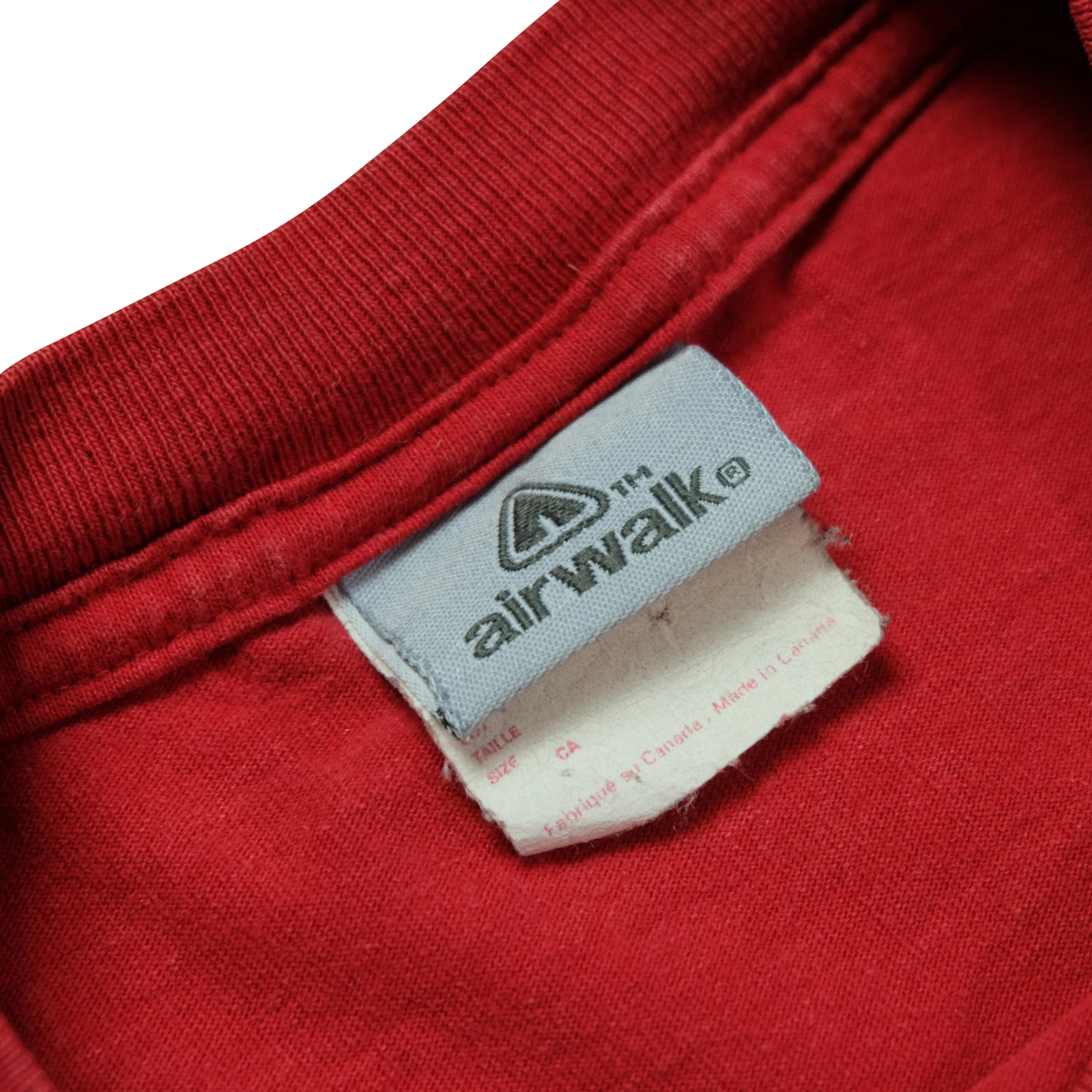 Vintage AIRWALK Skateboarding Spell Out Graphic Long Sleeve T Shirt 90s Red - Image 4