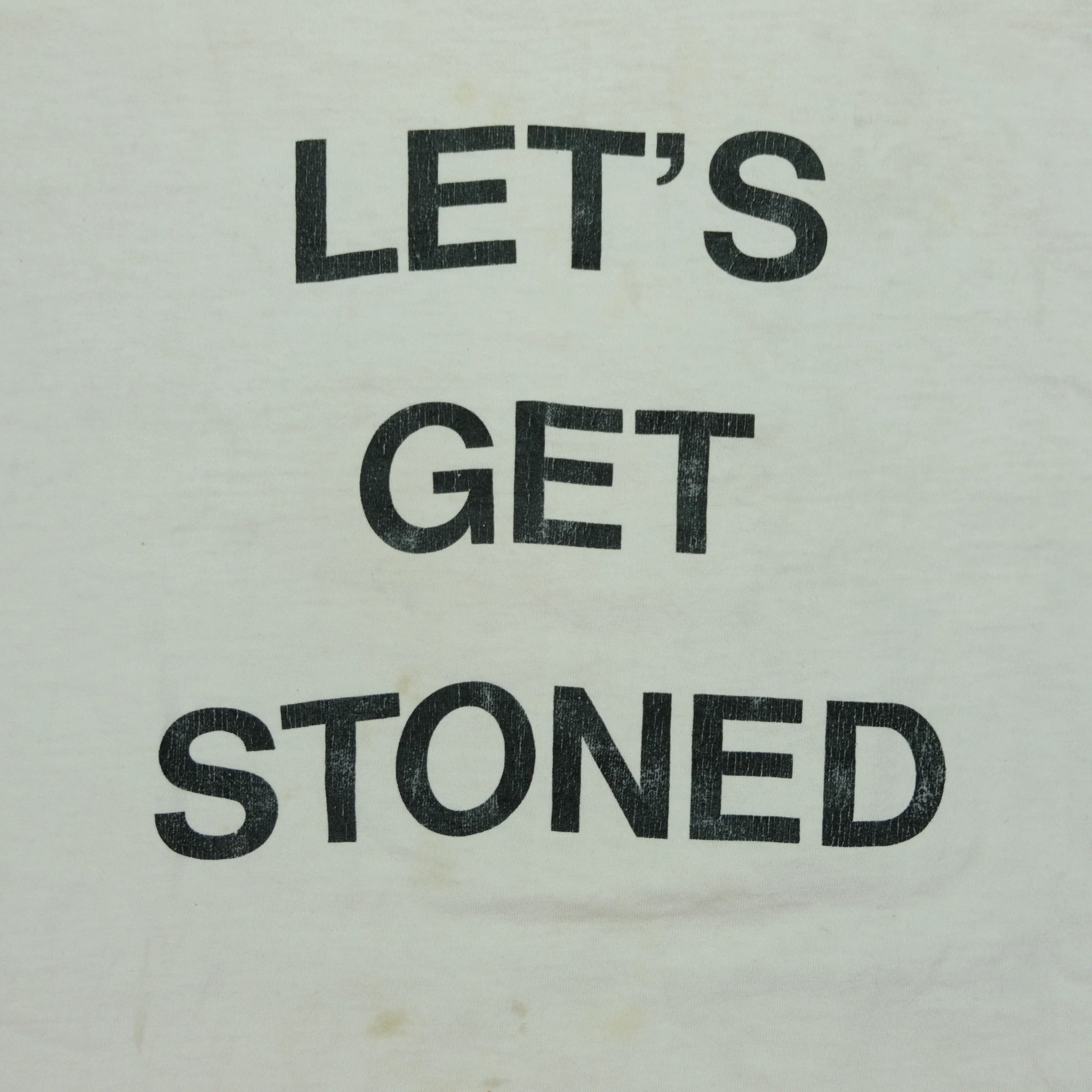 Vintage ALL SPORT The Rolling Stones Let's Get Stoned T Shirt 90s White XL - Image 7