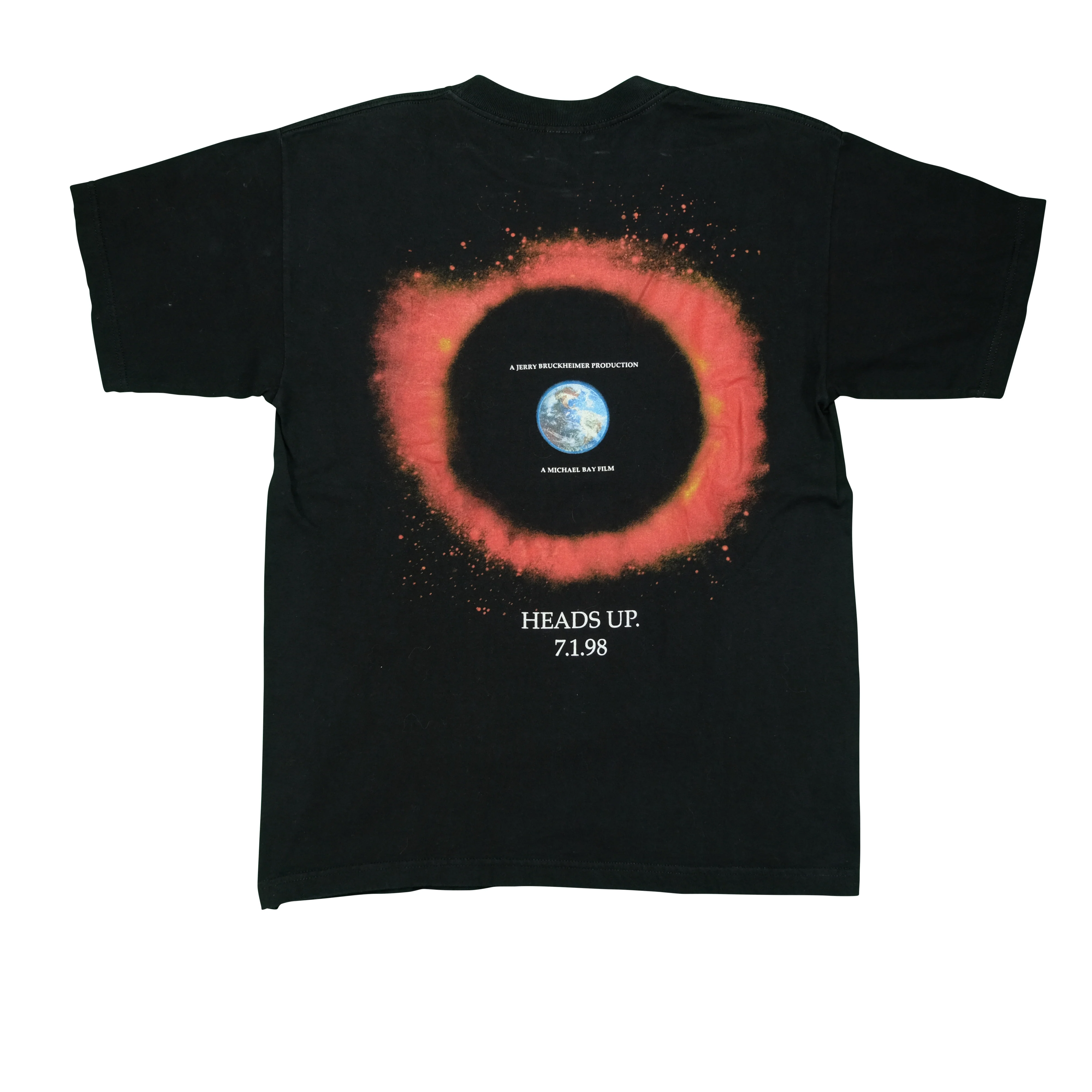 Vintage ALSTYLE Armageddon 1998 Movie Promo T Shirt 90s Black L - Image 2