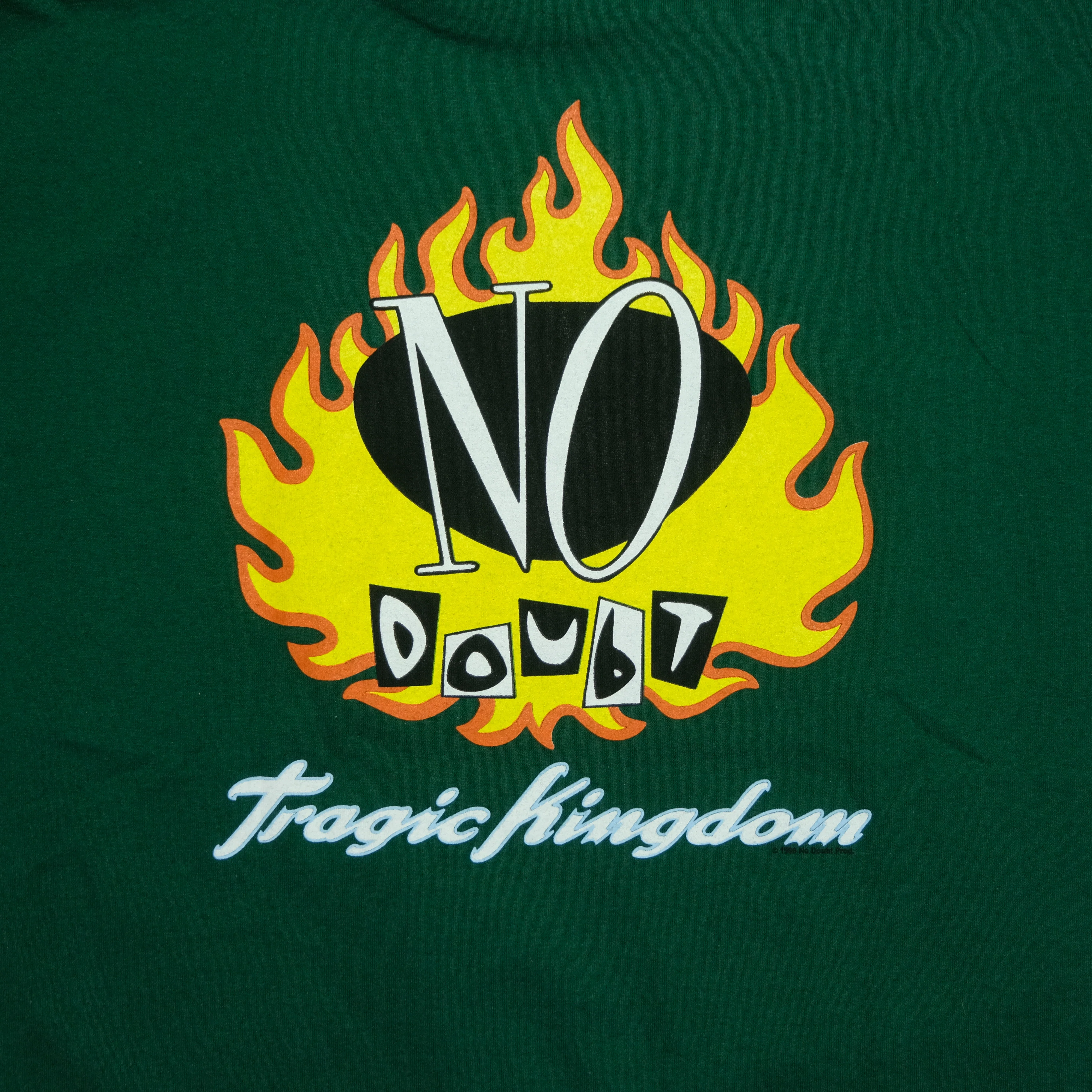 Vintage ANVIL No Doubt Tragic Kingdom Album 1995 Tour T Shirt 90s Green XL - Image 6