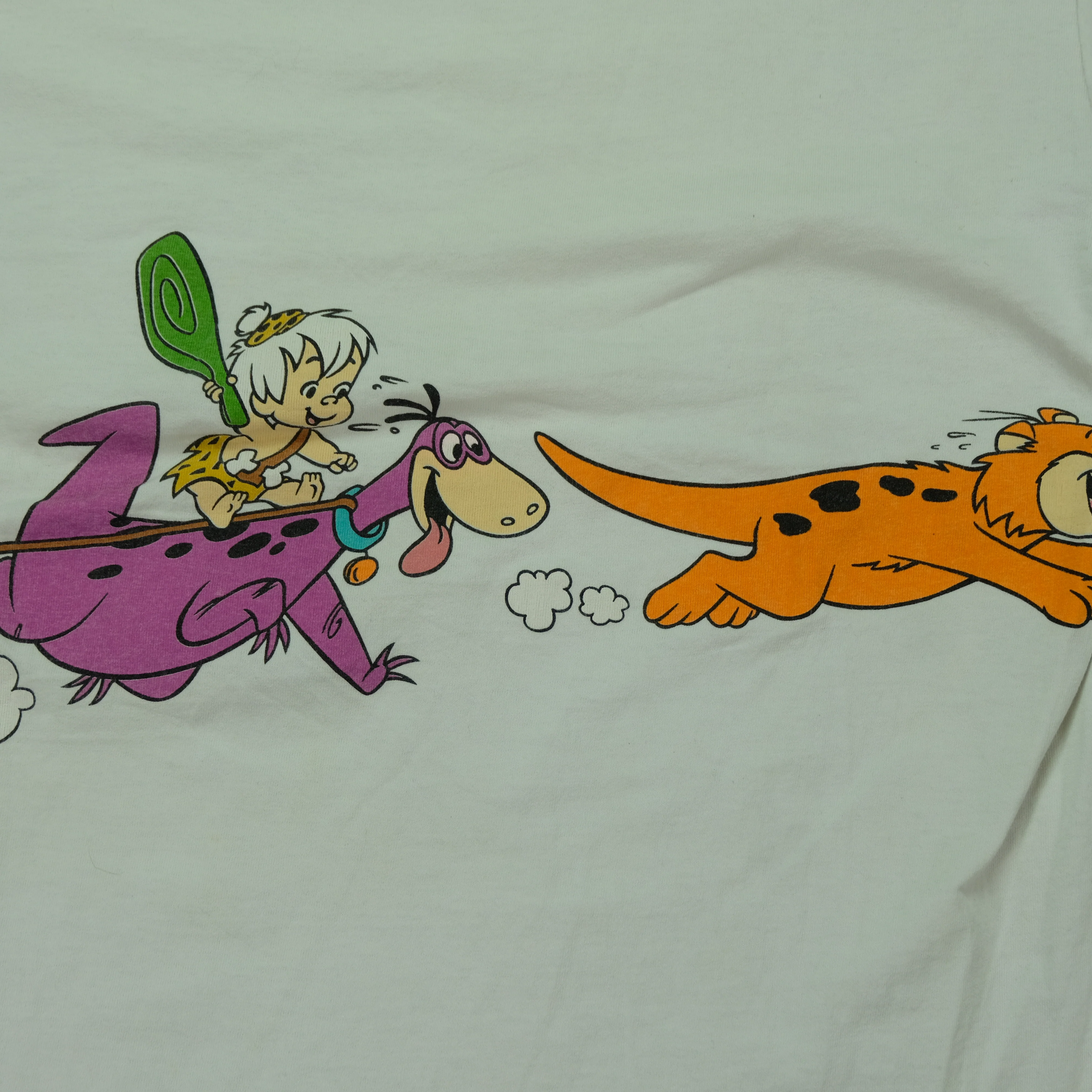 Vintage ANVIL The Flintstones Wraparound 1994 Graphic T Shirt 90s White XL - Image 9