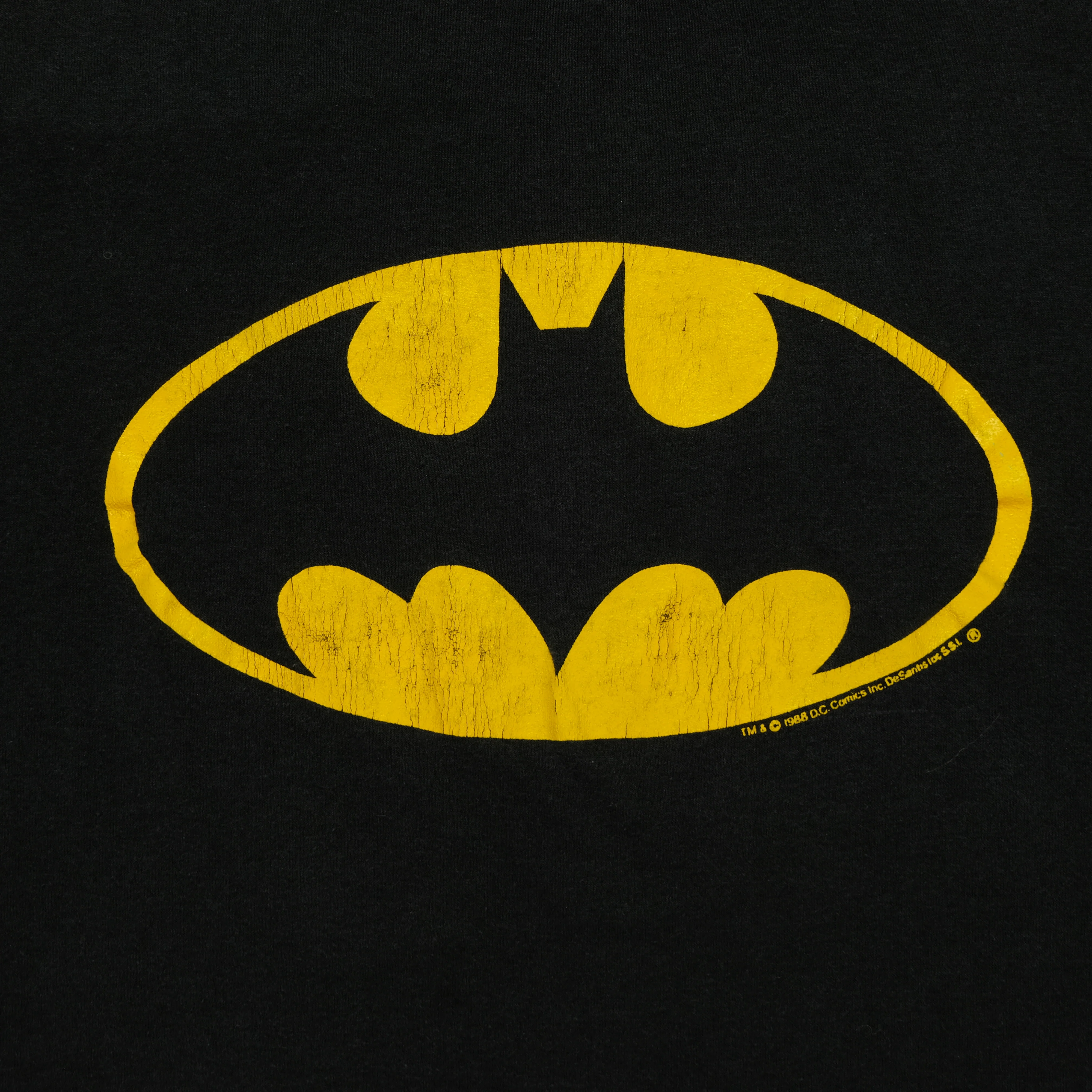 Vintage Batman Bat Signal 1988 T Shirt 80s Black - Image 3