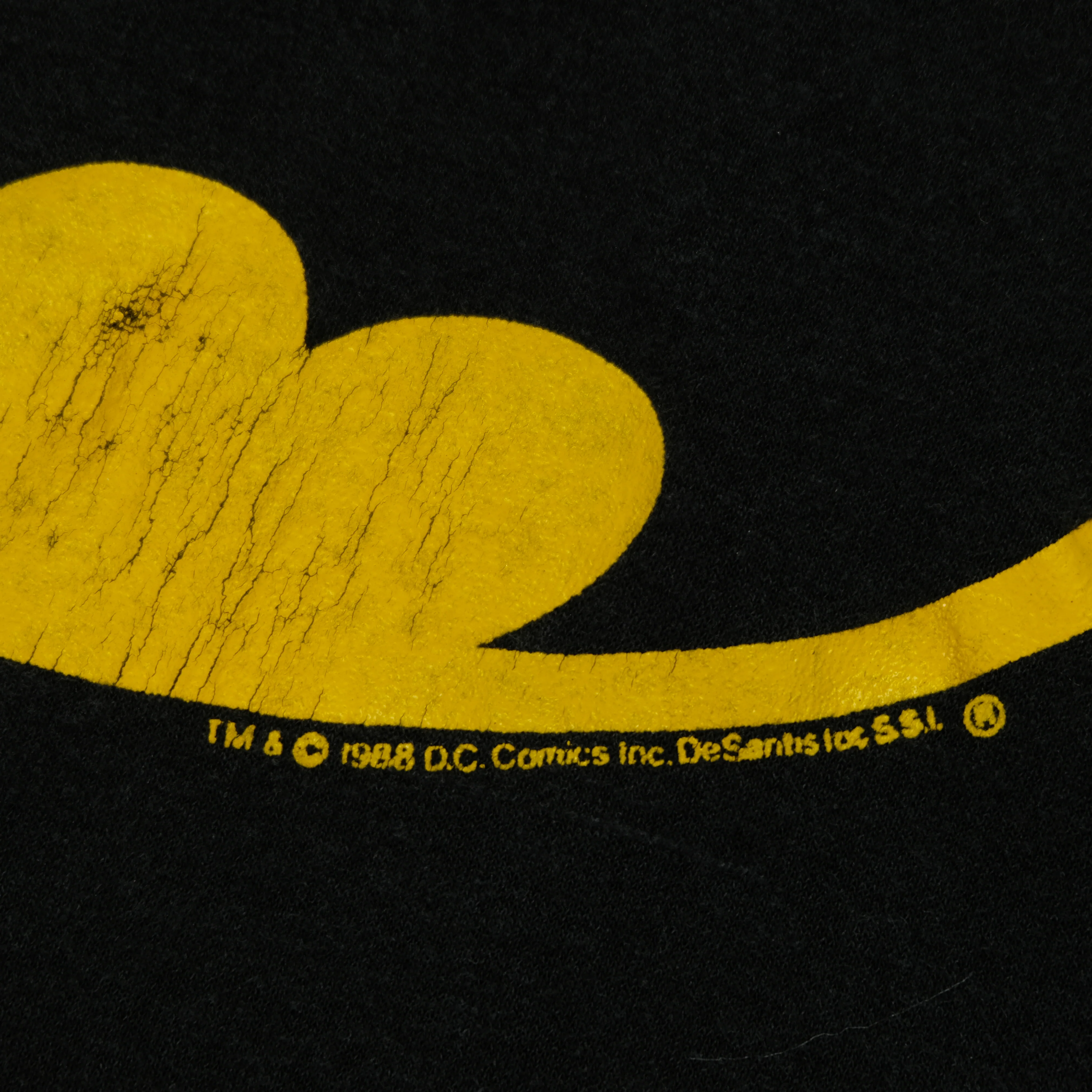 Vintage Batman Bat Signal 1988 T Shirt 80s Black - Image 4