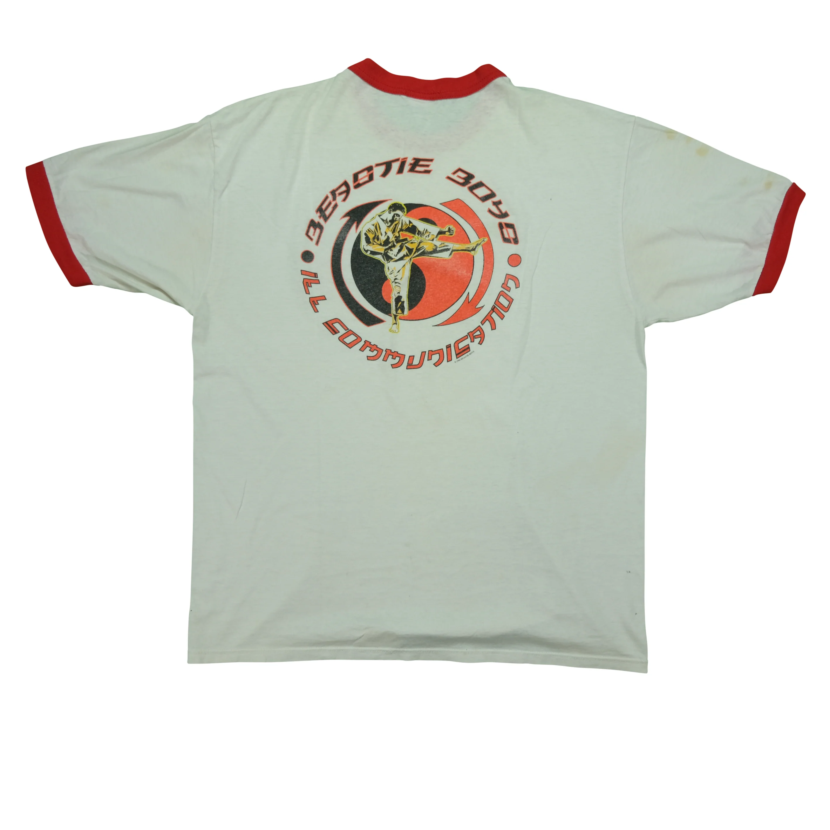 Vintage Beastie Boys Ill Communication 1994 Album Karate Ringer T Shirt 90s White Red