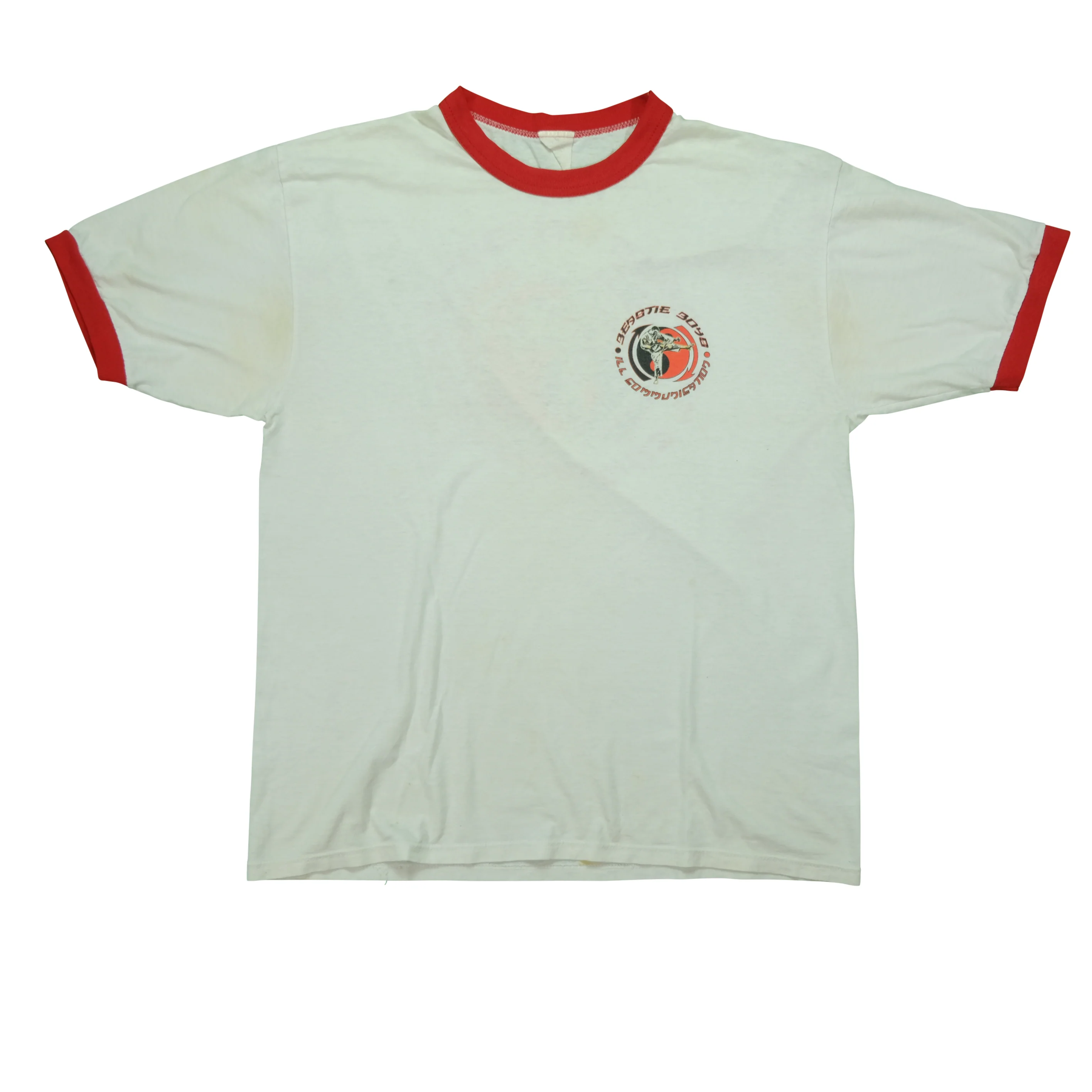 Vintage Beastie Boys Ill Communication 1994 Album Karate Ringer T Shirt 90s White Red - Image 2
