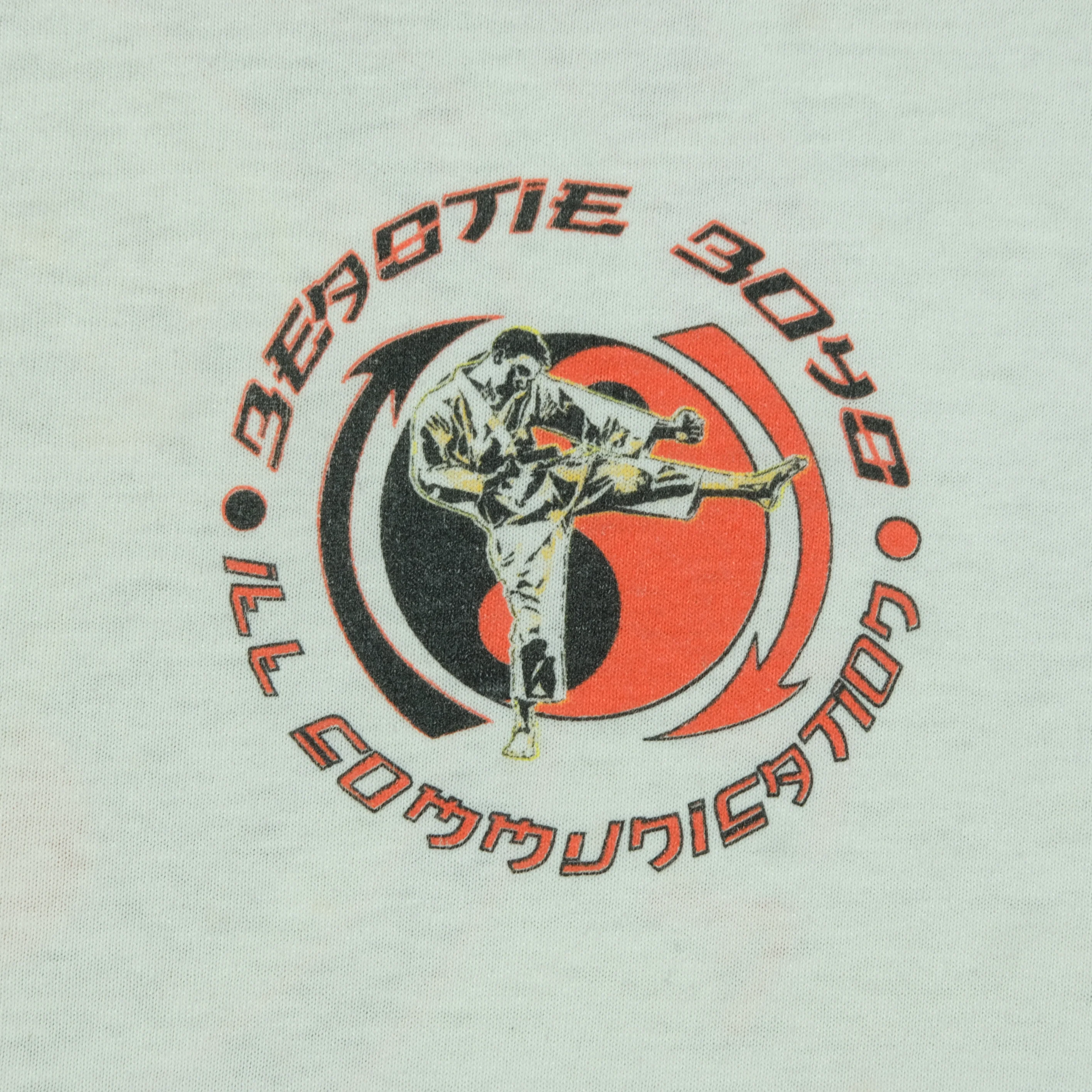 Vintage Beastie Boys Ill Communication 1994 Album Karate Ringer T Shirt 90s White Red - Image 3
