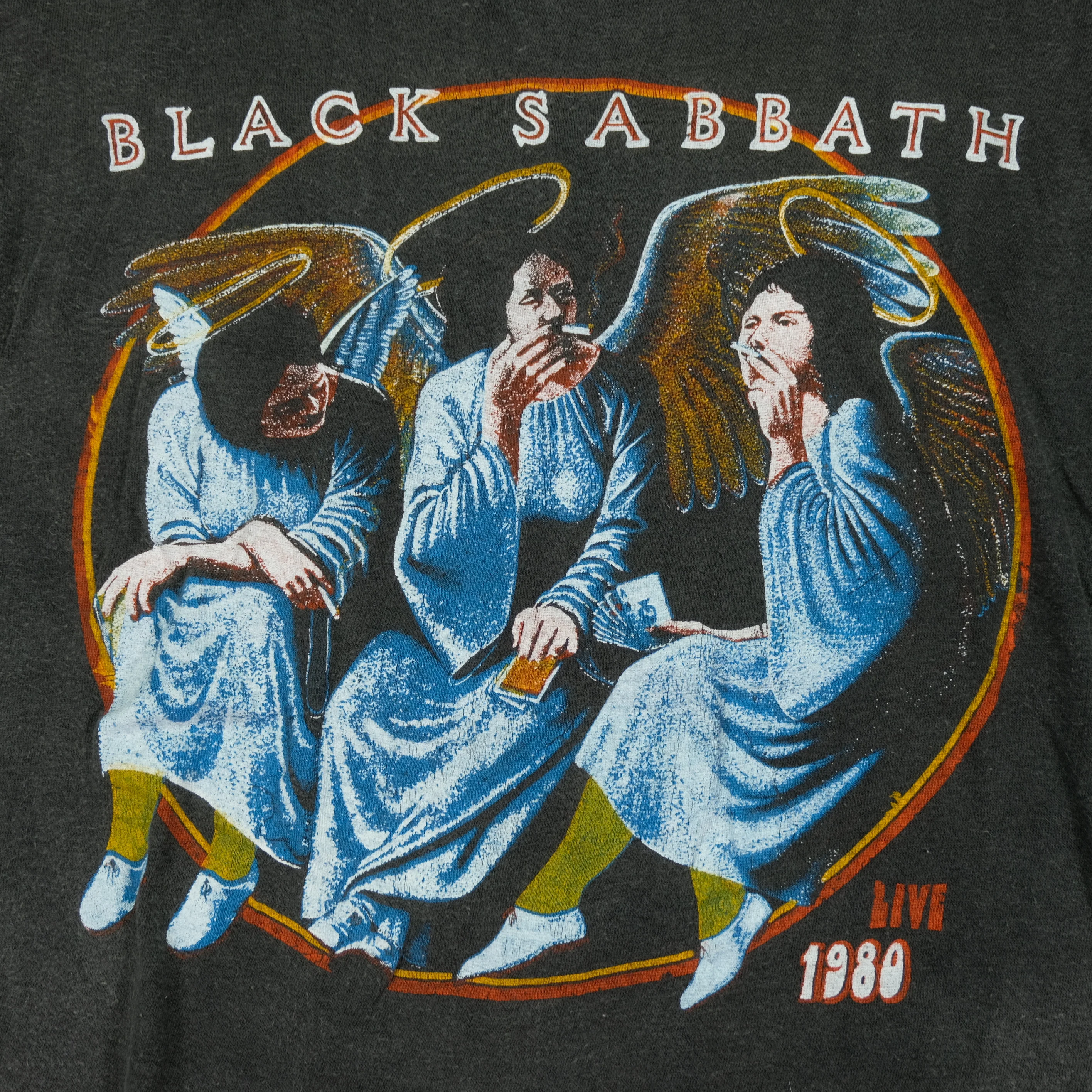 Vintage Black Sabbath Blue Oyster Cult Live In Concert 1980 Tour T Shirt 80s Black - Image 3