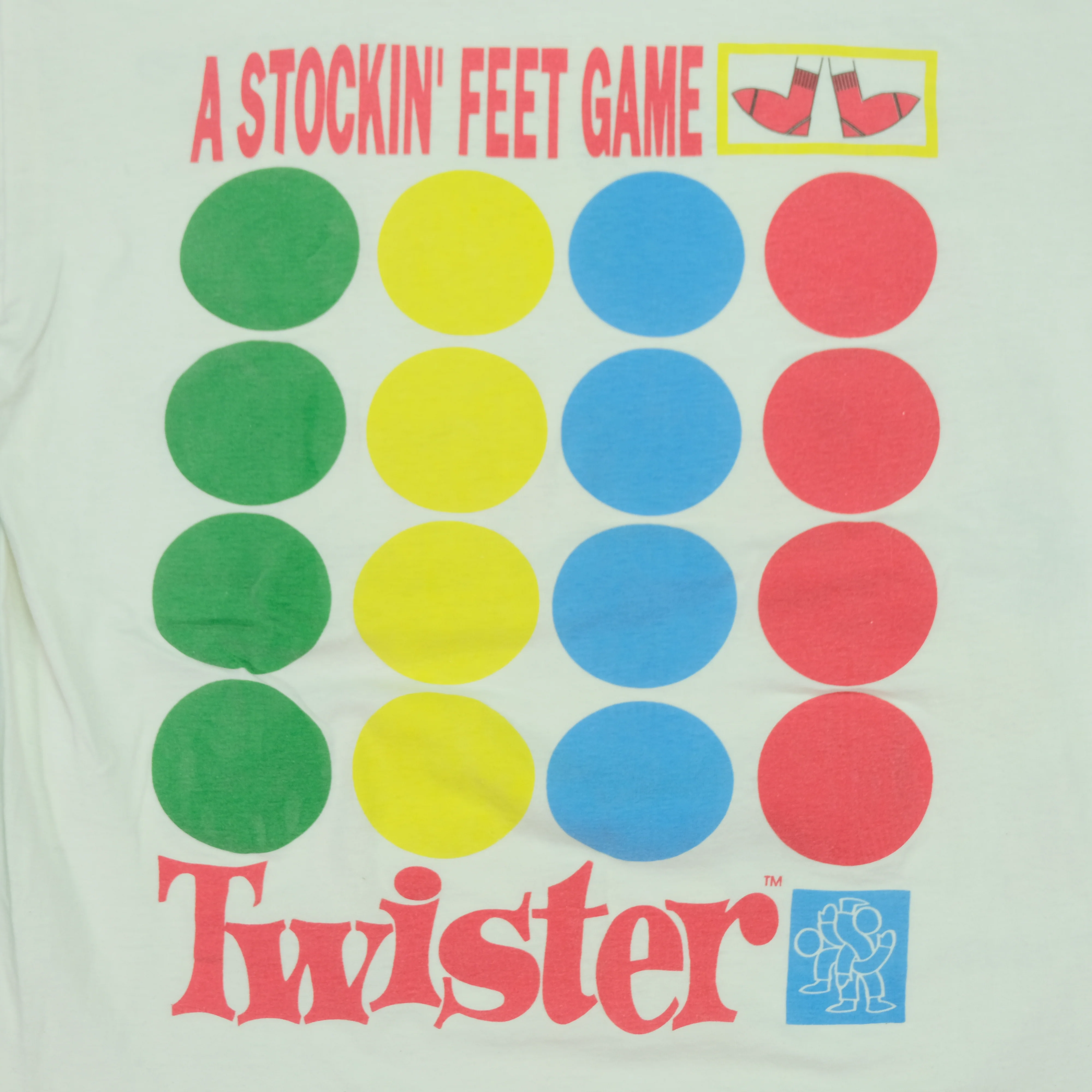 Vintage BLITZZ STUDIOS Twister Milton Bradley 1995 Board Game Promo T Shirt 90s White XL - Image 8