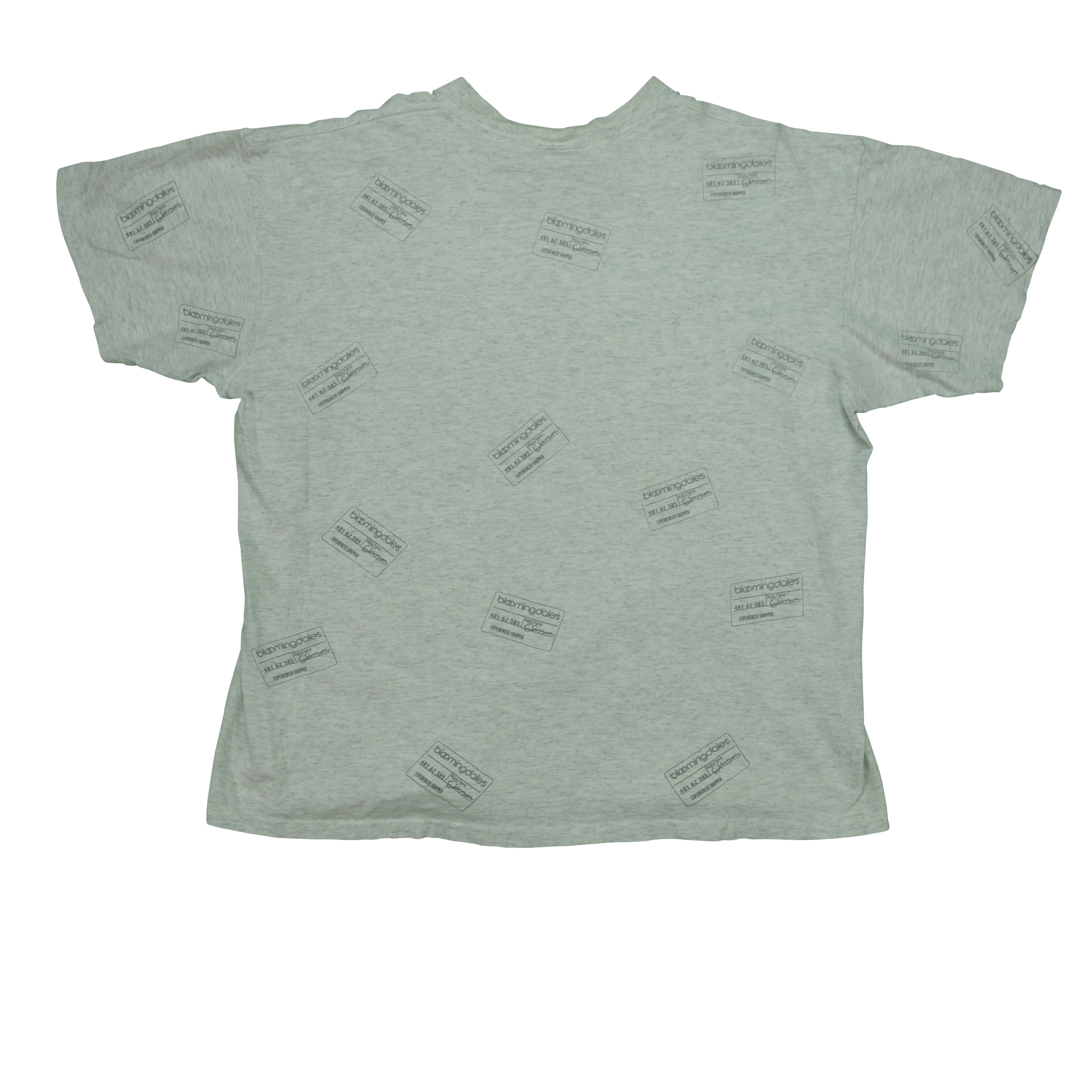 Vintage Bloomingdale's All Over Print T Shirt 80s 90s Gray XL - Image 2