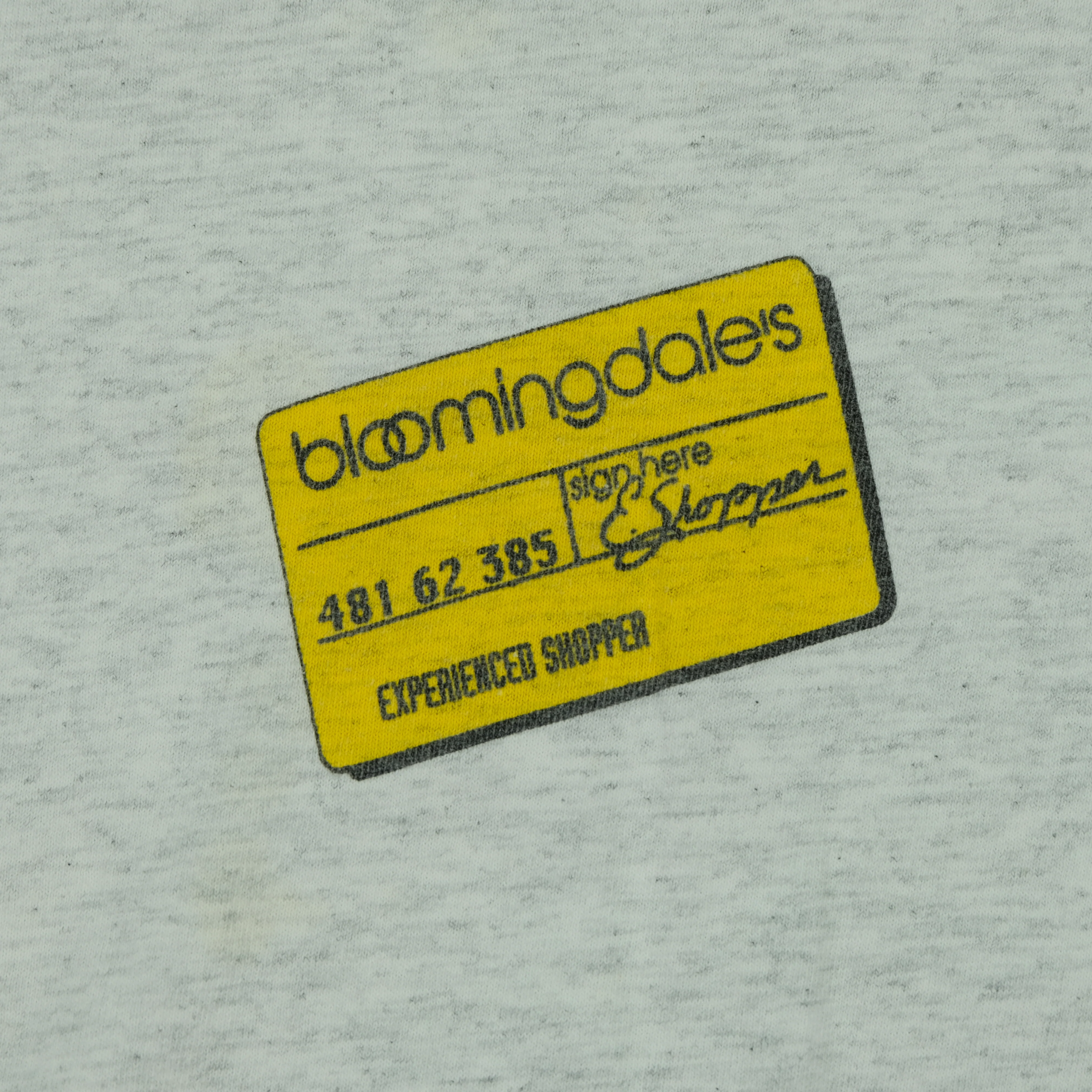 Vintage Bloomingdale's All Over Print T Shirt 80s 90s Gray XL - Image 3