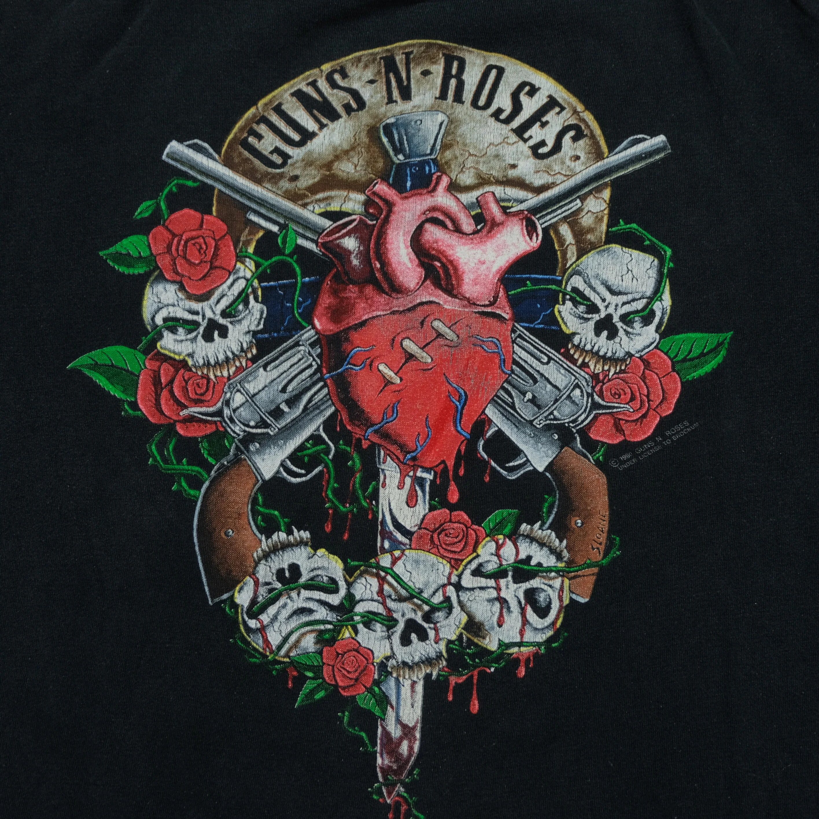 Vintage BROCKUM Guns 'N Roses 1990 T Shirt 90s Brown L - Image 3