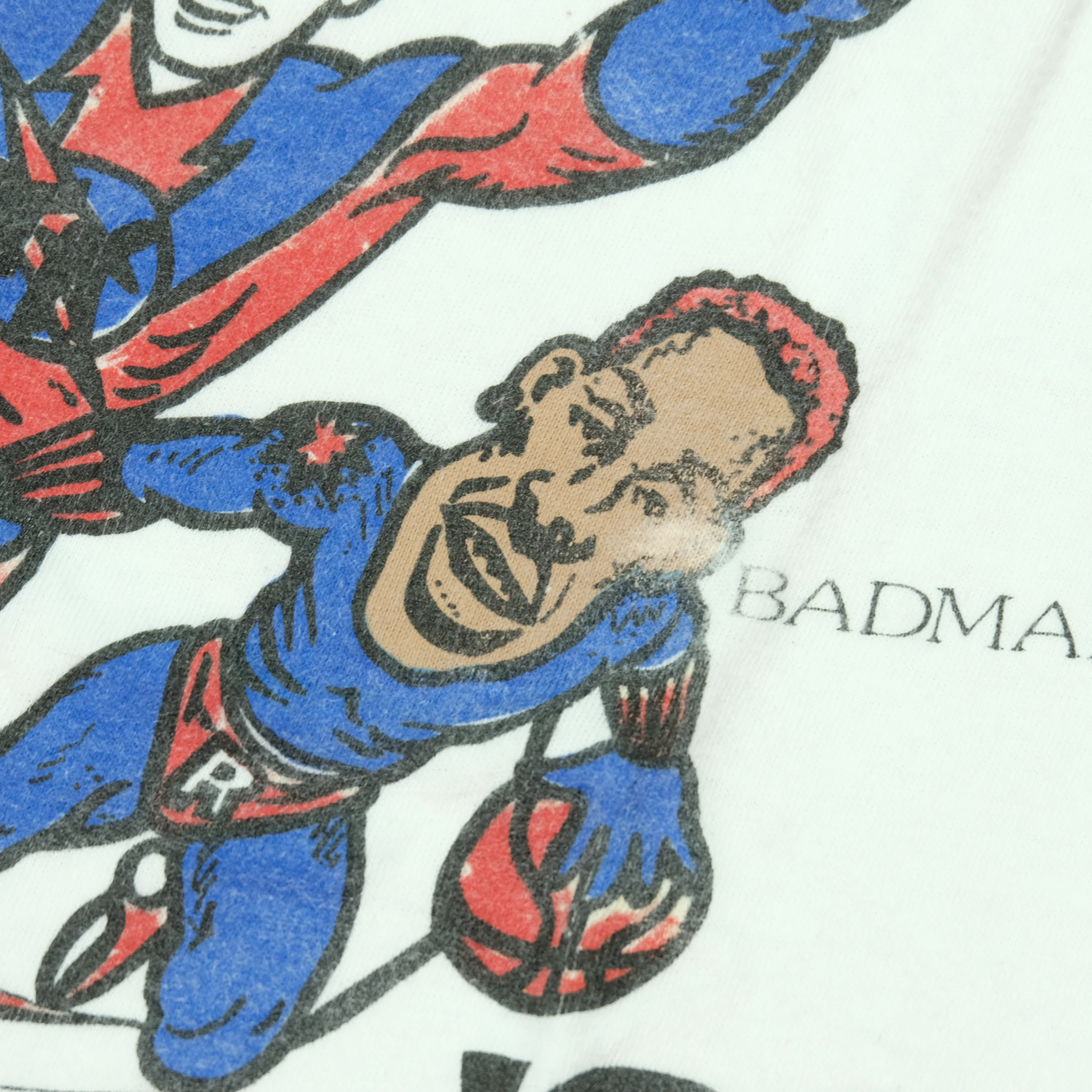 Vintage Chicago Bulls NBA World Champs Michael Jordan Dennis Rodman Scottie Pippen Superheroes 1995-1996 T Shirt 90s White - Image 5