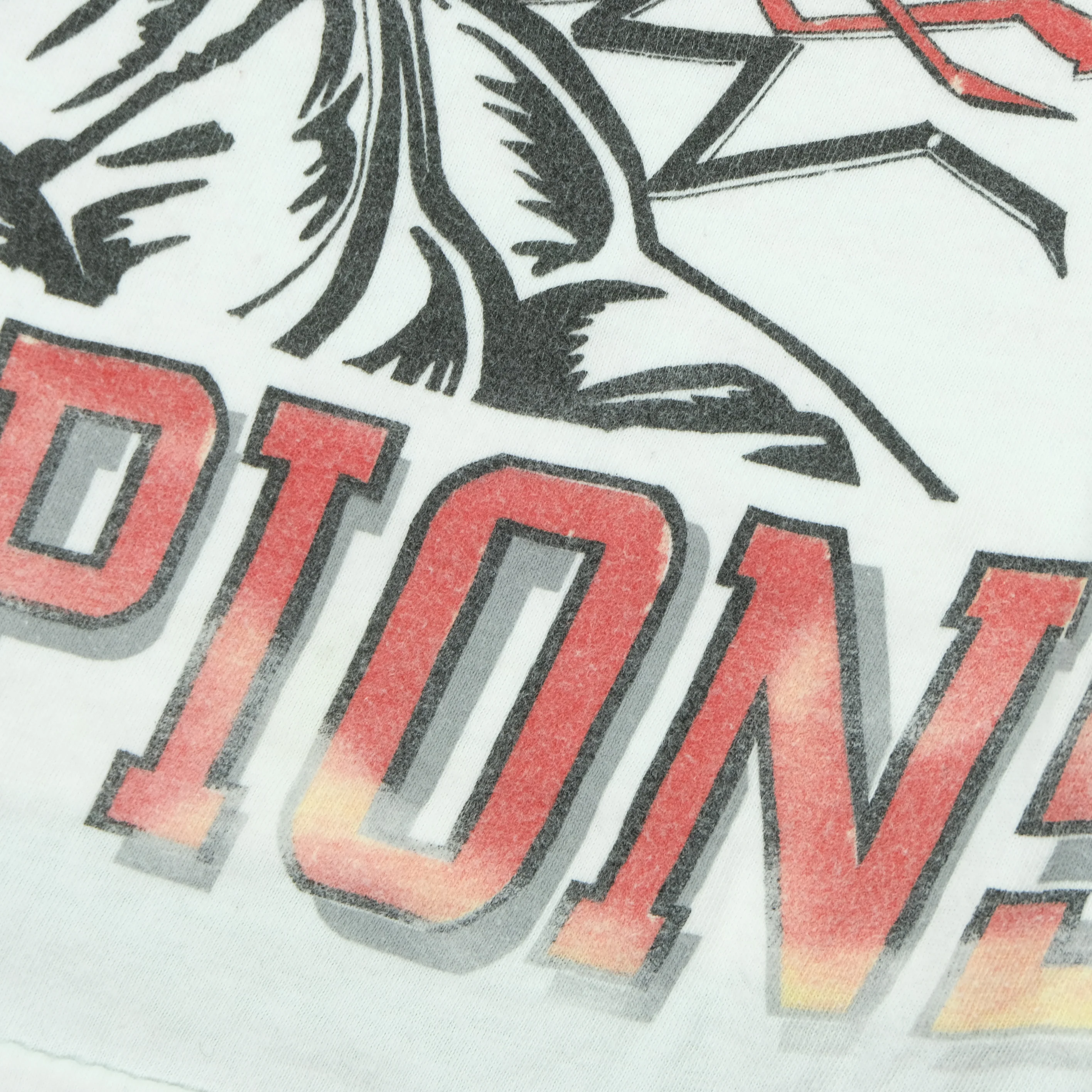 Vintage Chicago Bulls NBA World Champs Michael Jordan Dennis Rodman Scottie Pippen Superheroes 1995-1996 T Shirt 90s White - Image 6