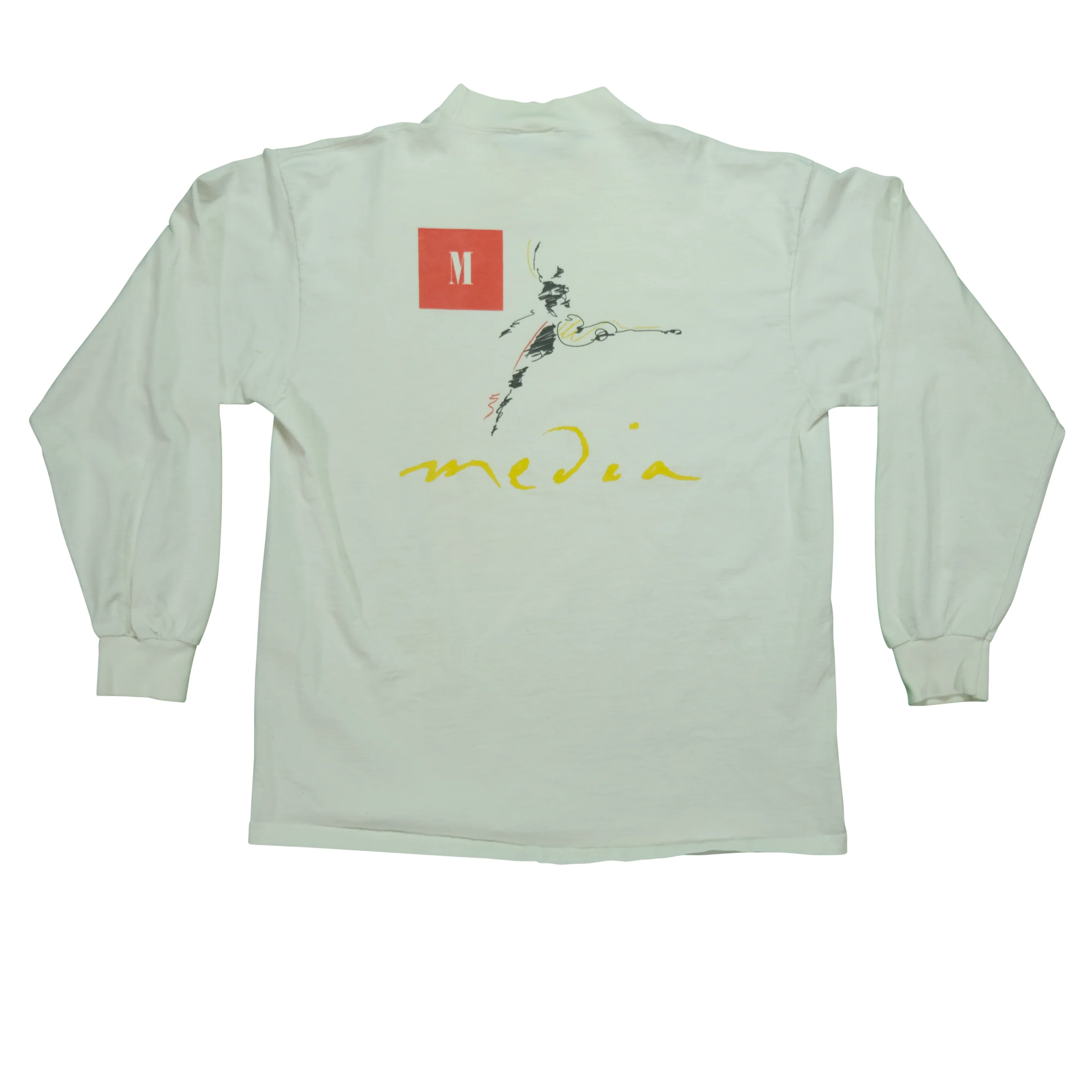 Vintage COTTON DELUXE Apple Multimedia at Intermedia Media 1993 Long Sleeve T Shirt 90s White XL - Image 2