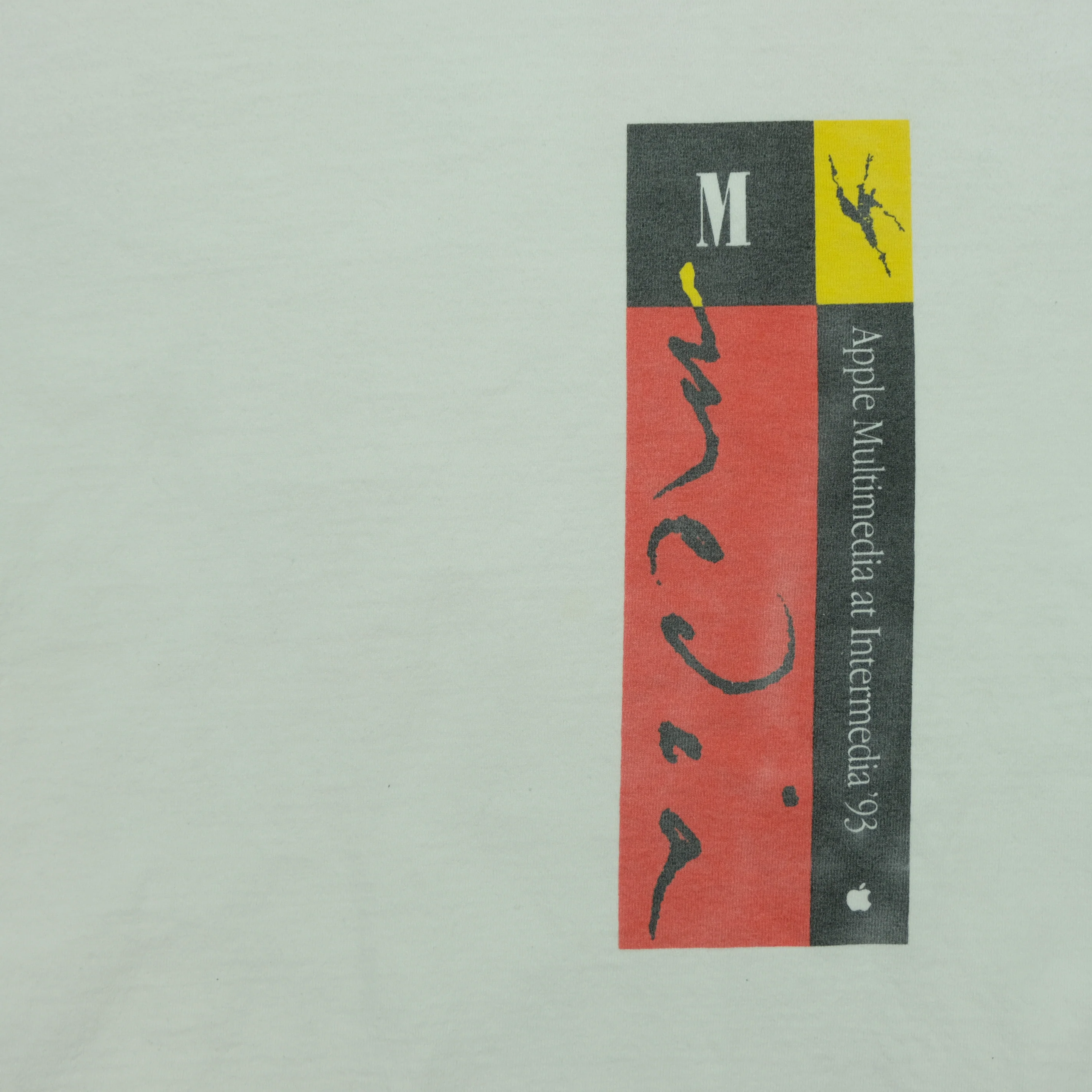 Vintage COTTON DELUXE Apple Multimedia at Intermedia Media 1993 Long Sleeve T Shirt 90s White XL - Image 3