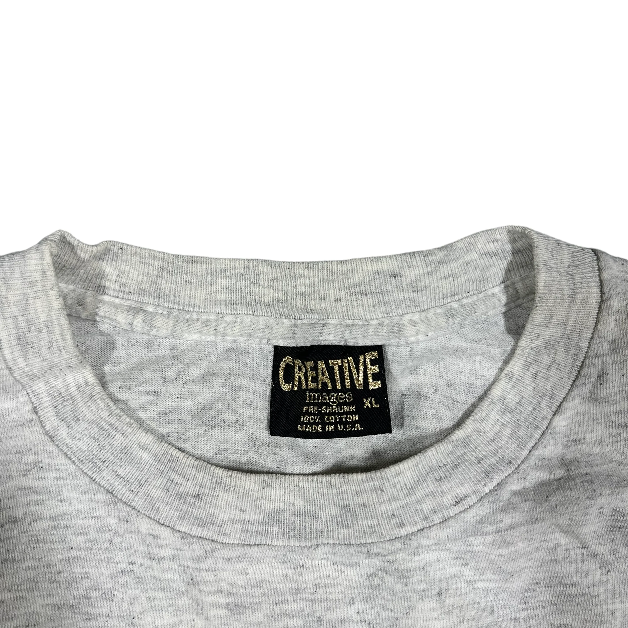 Vintage CREATIVE IMAGES The Simpsons Itchy and Scratchy Show Baseball Cartoon 1992 T Shirt 90s Gray XL - Image 3