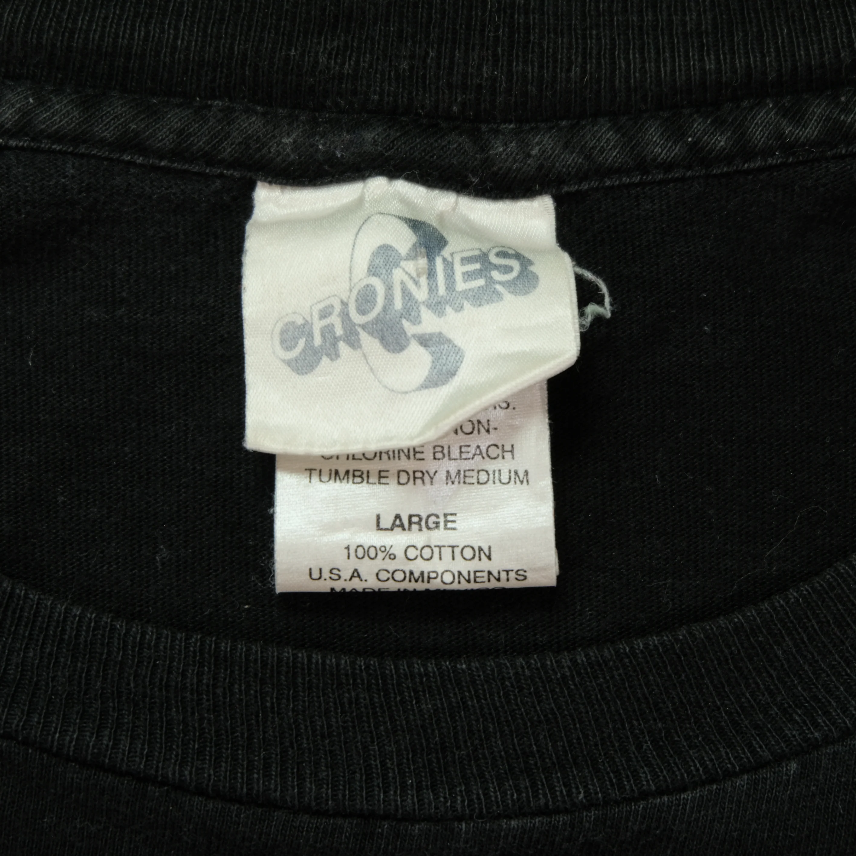 Vintage CRONIES Godzilla 1998 Film Egg T Shirt 90s Black L - Image 4