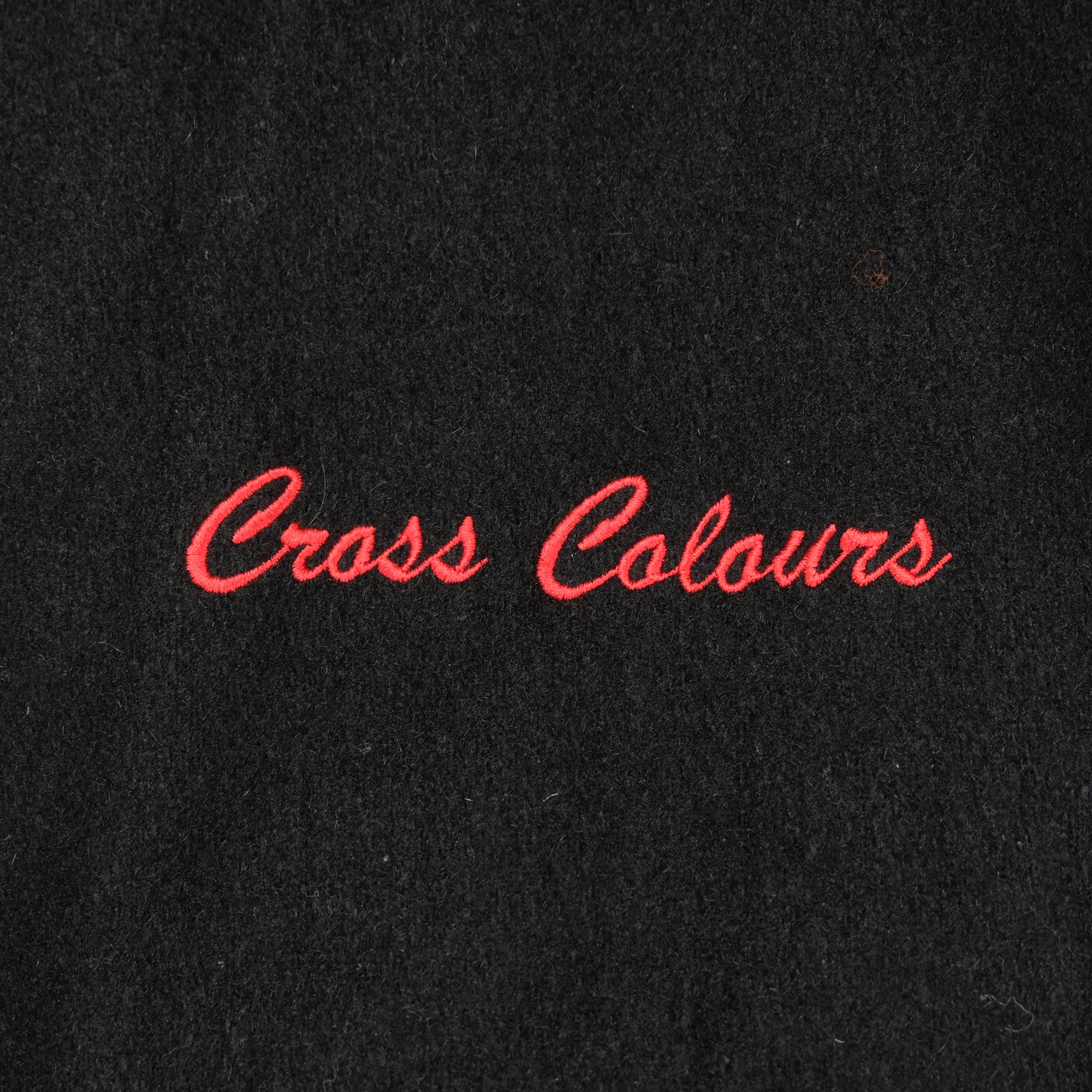 Vintage CROSS COLOURS Post Hip Hop Nation Academic Hard Wear Spell Out Wool Leather Varsity Jacket 90s Black 2 - Image 3