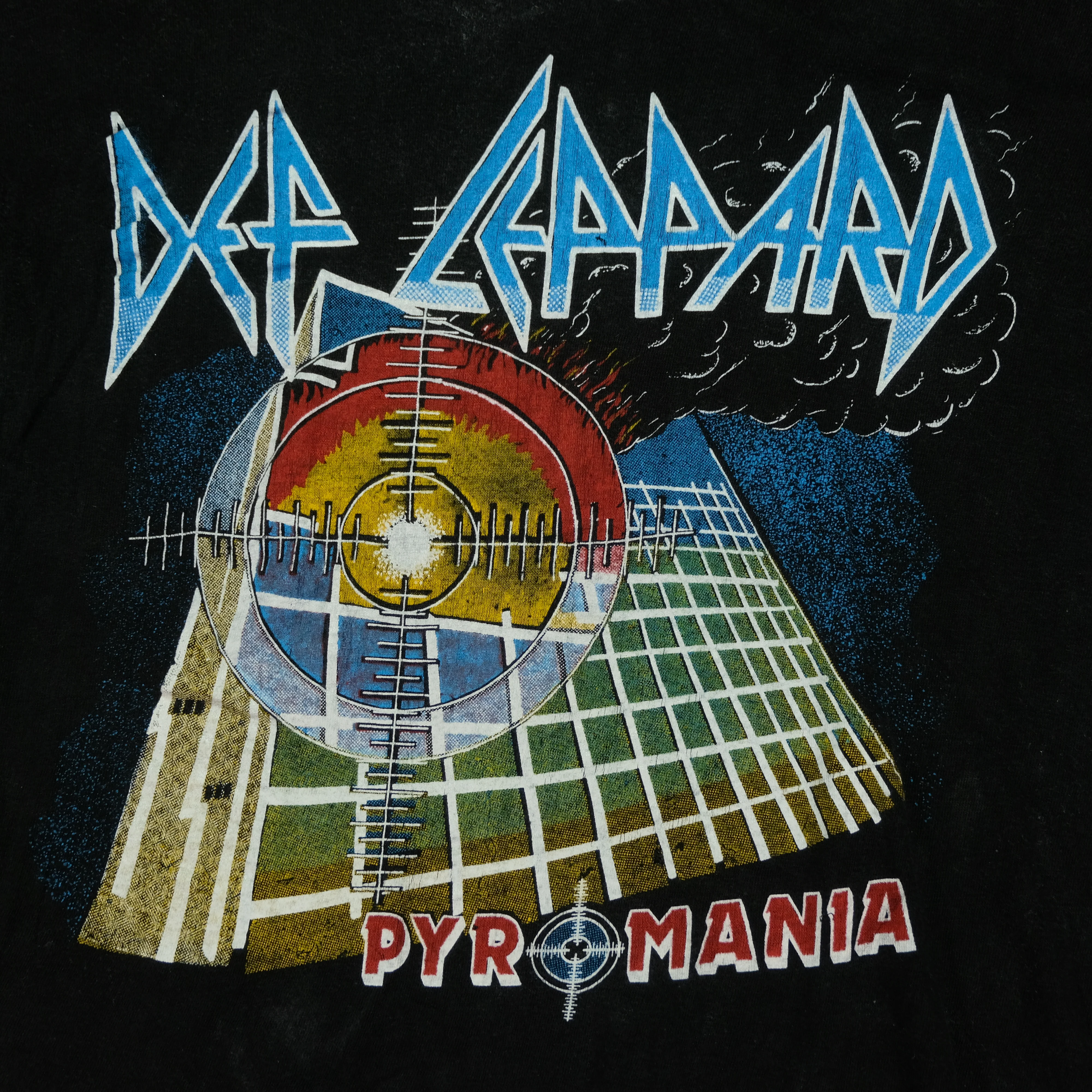 Vintage Def Leppard Pyromania 1983 Album Tour T Shirt 80s Black - Image 3