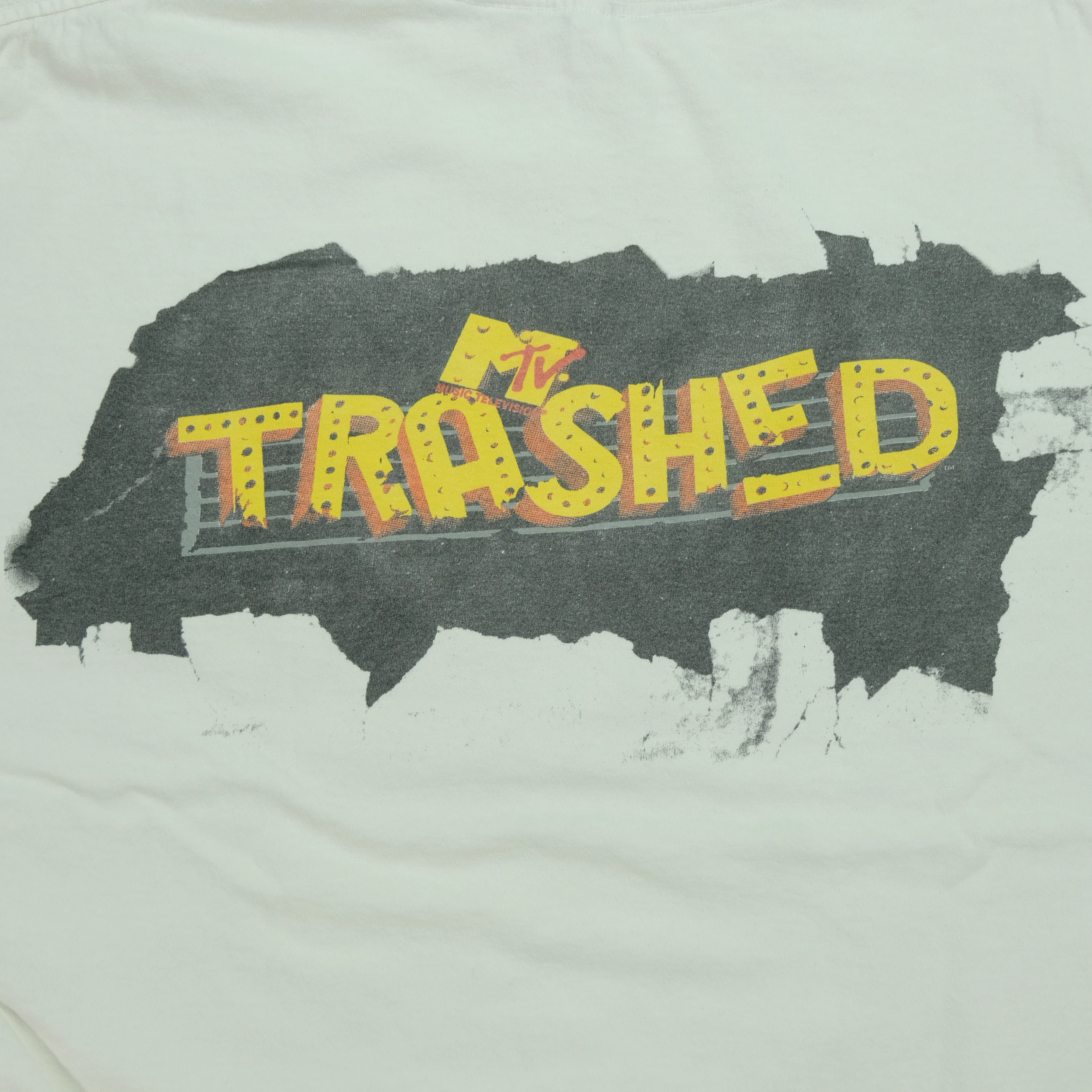 Vintage DELTA MTV Trashed 1994 Game Show Promo T Shirt 90s White XL - Image 7