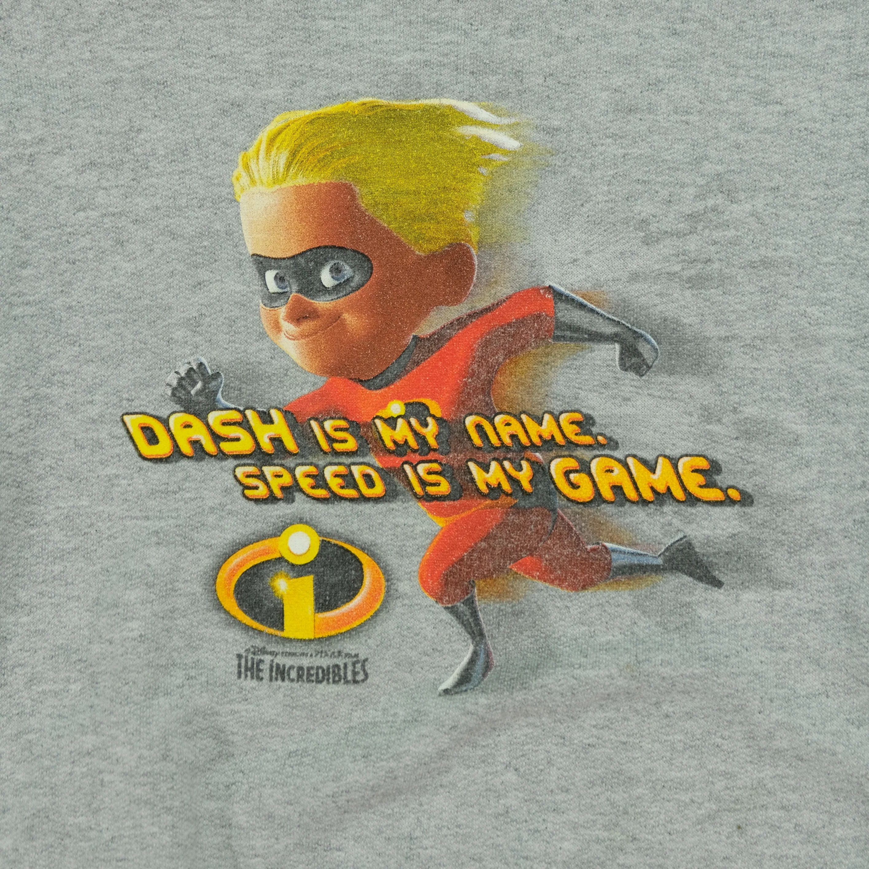 Vintage DISNEY SHOPPING Pixar The Incredibles Dash Sweatshirt 2000s Gray Youth S - Image 3