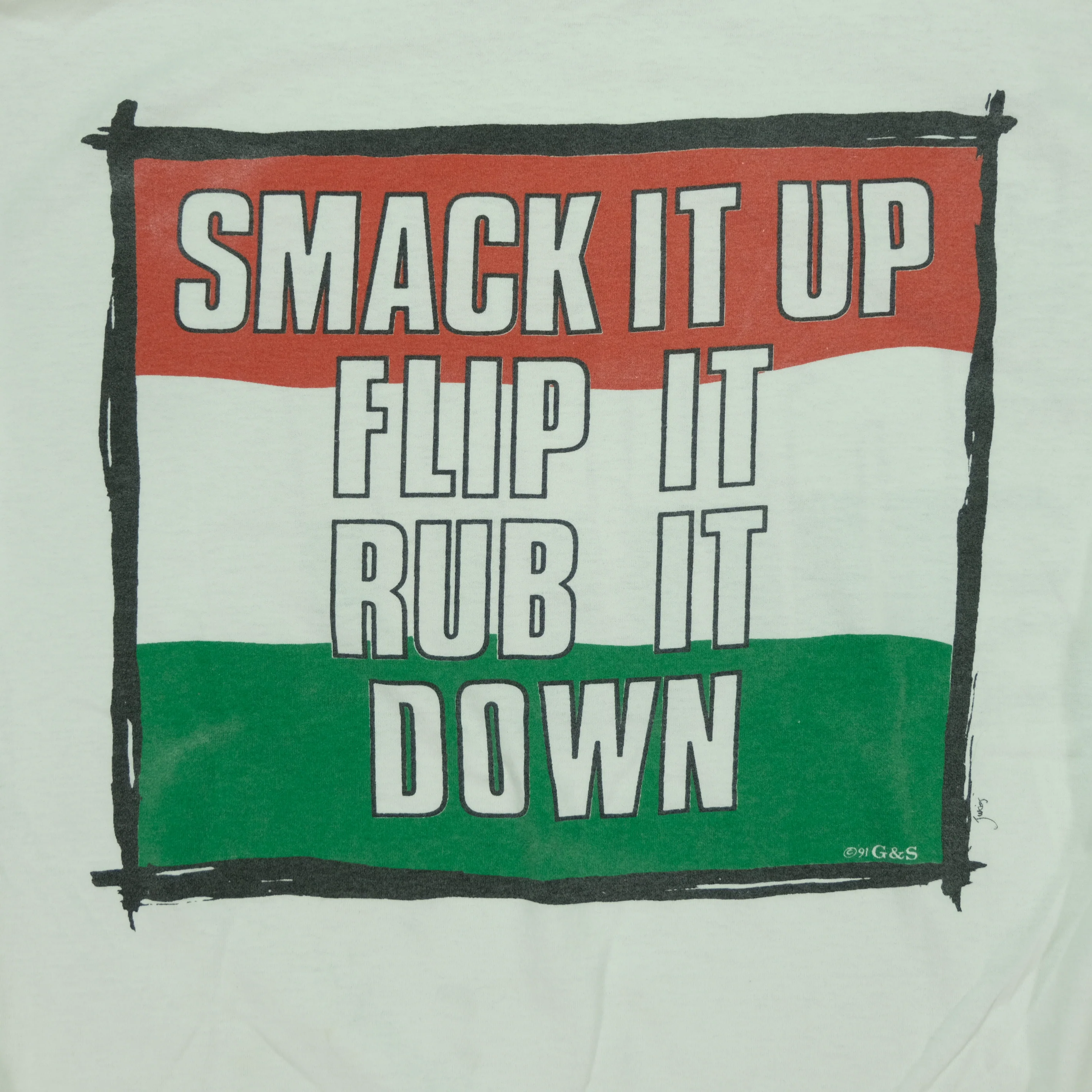 Vintage Do Me Baby! Smack It Flip It Rub It Down Sex T Shirt 90s White XL - Image 5