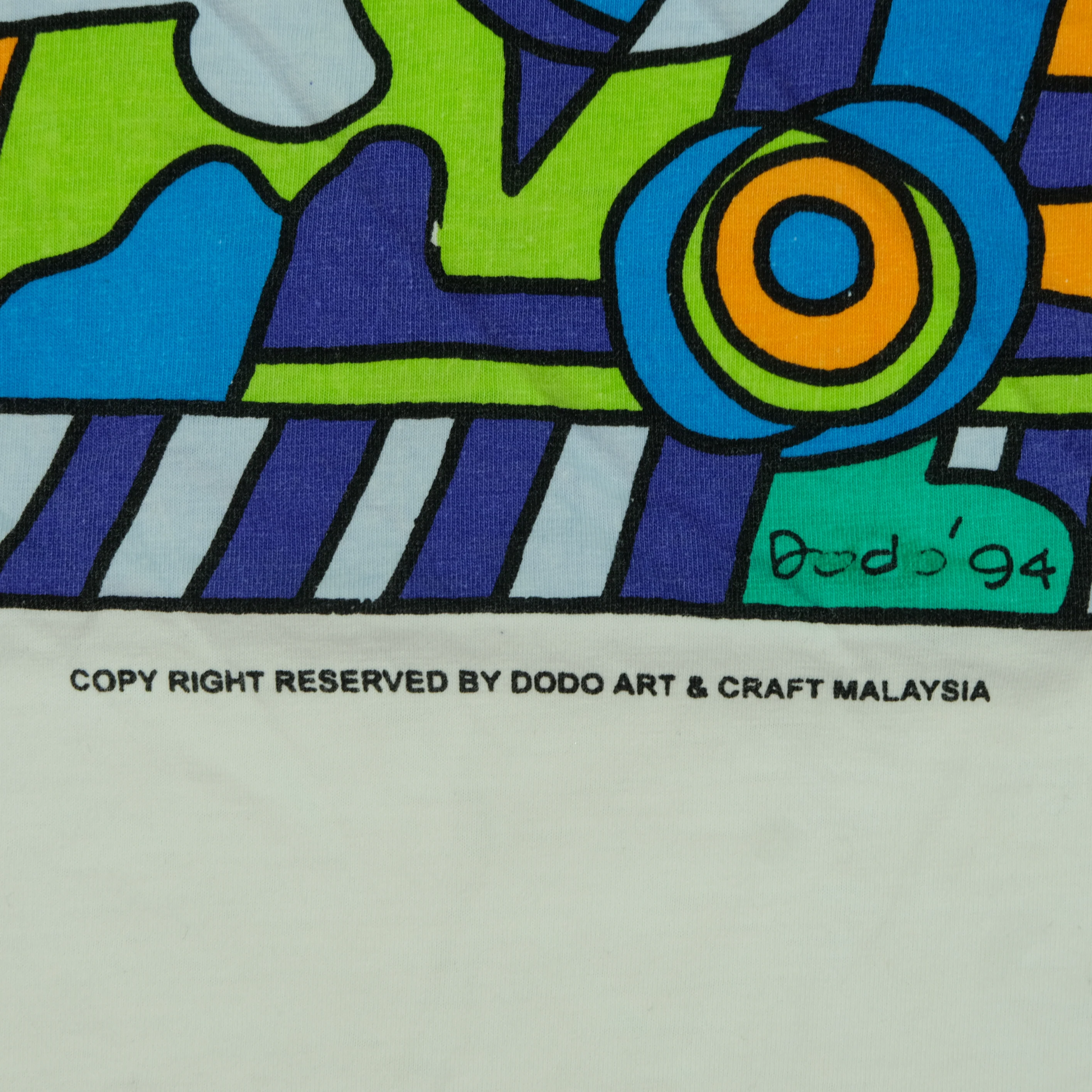 Vintage DODO ART Abstract Art 1994 T Shirt 90s White - Image 4