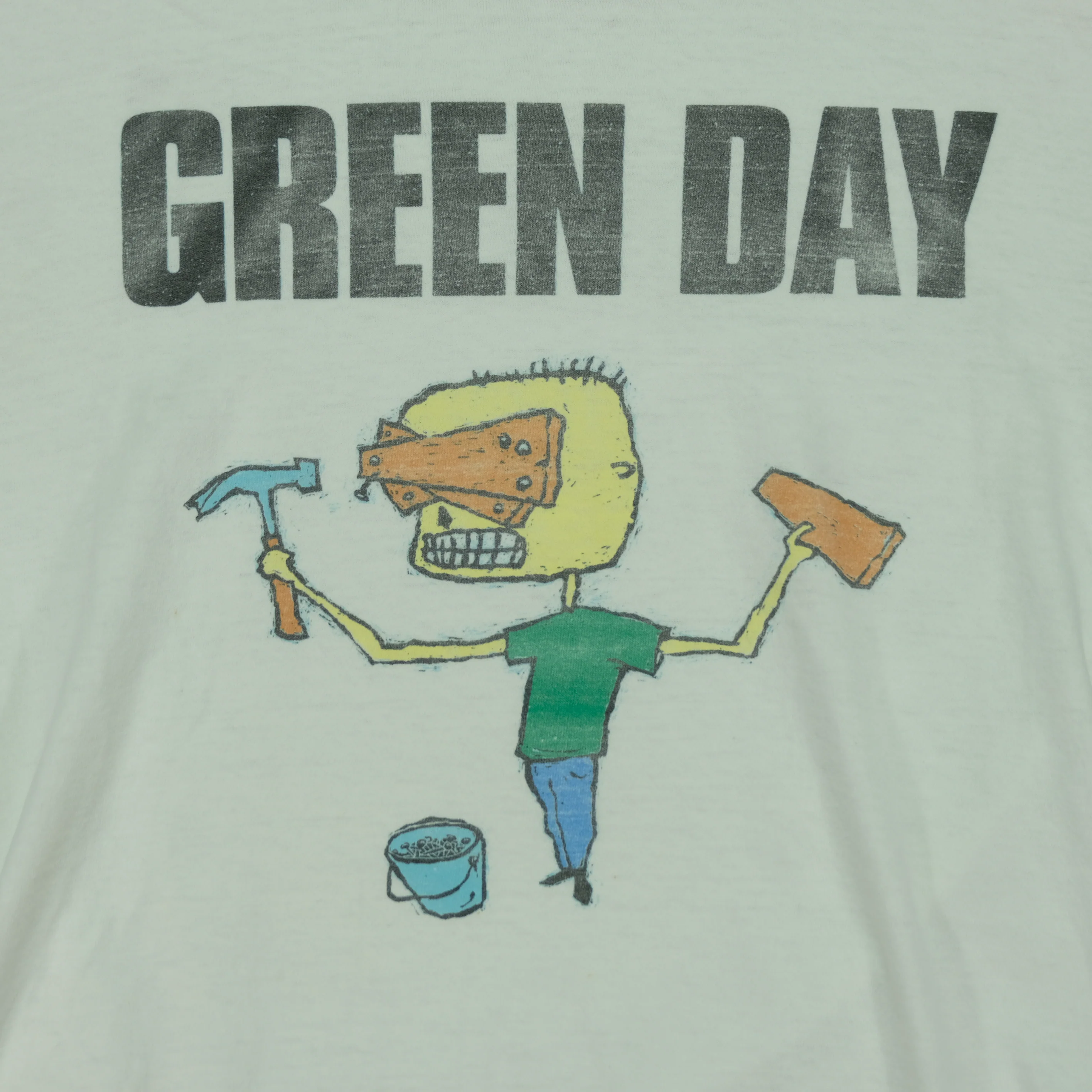 Vintage GIANT Green Day Nimrod Album 1997 Tour T Shirt 90s White M - Image 3