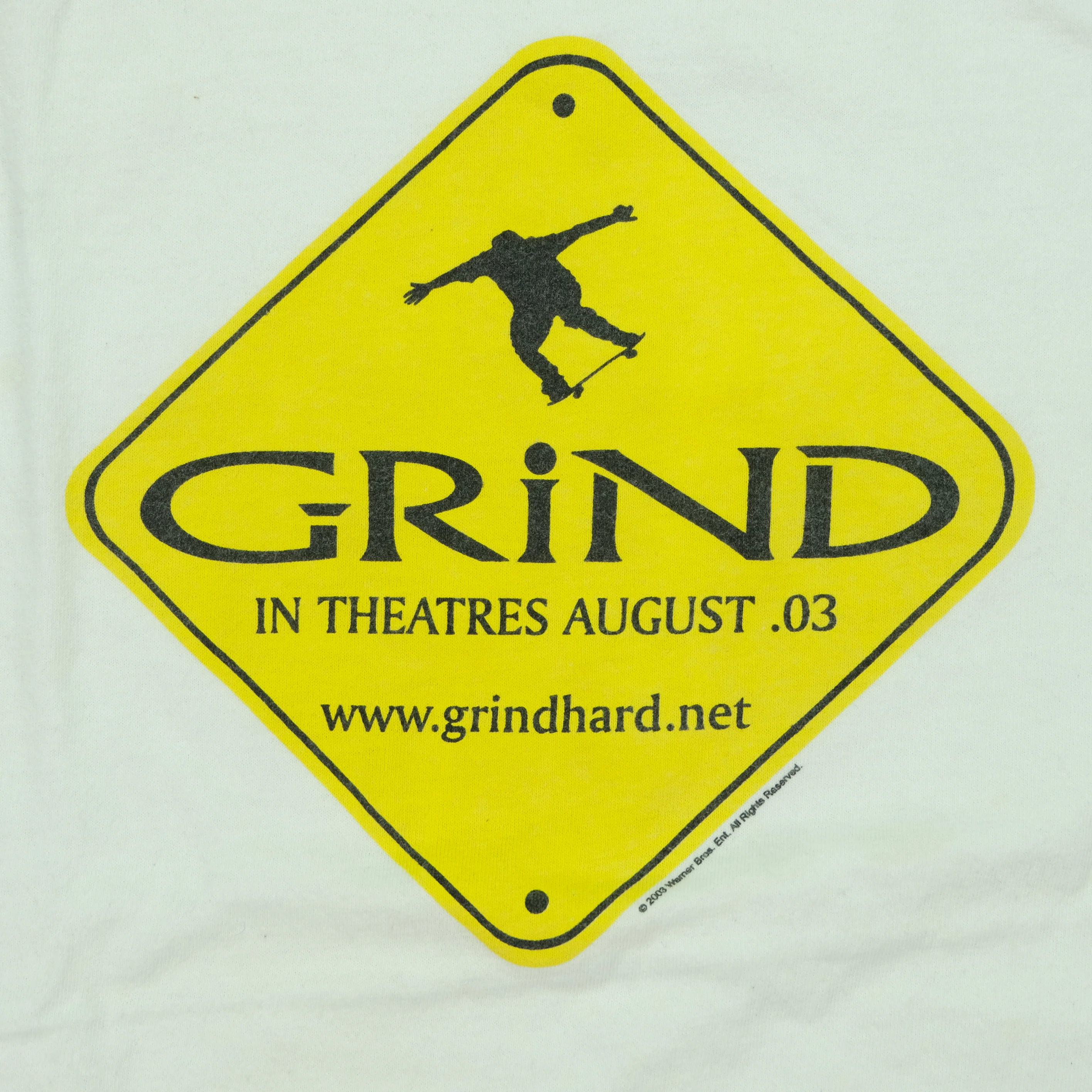 Vintage Grind Skater 2003 Film Promo T Shirt 2000s White - Image 3