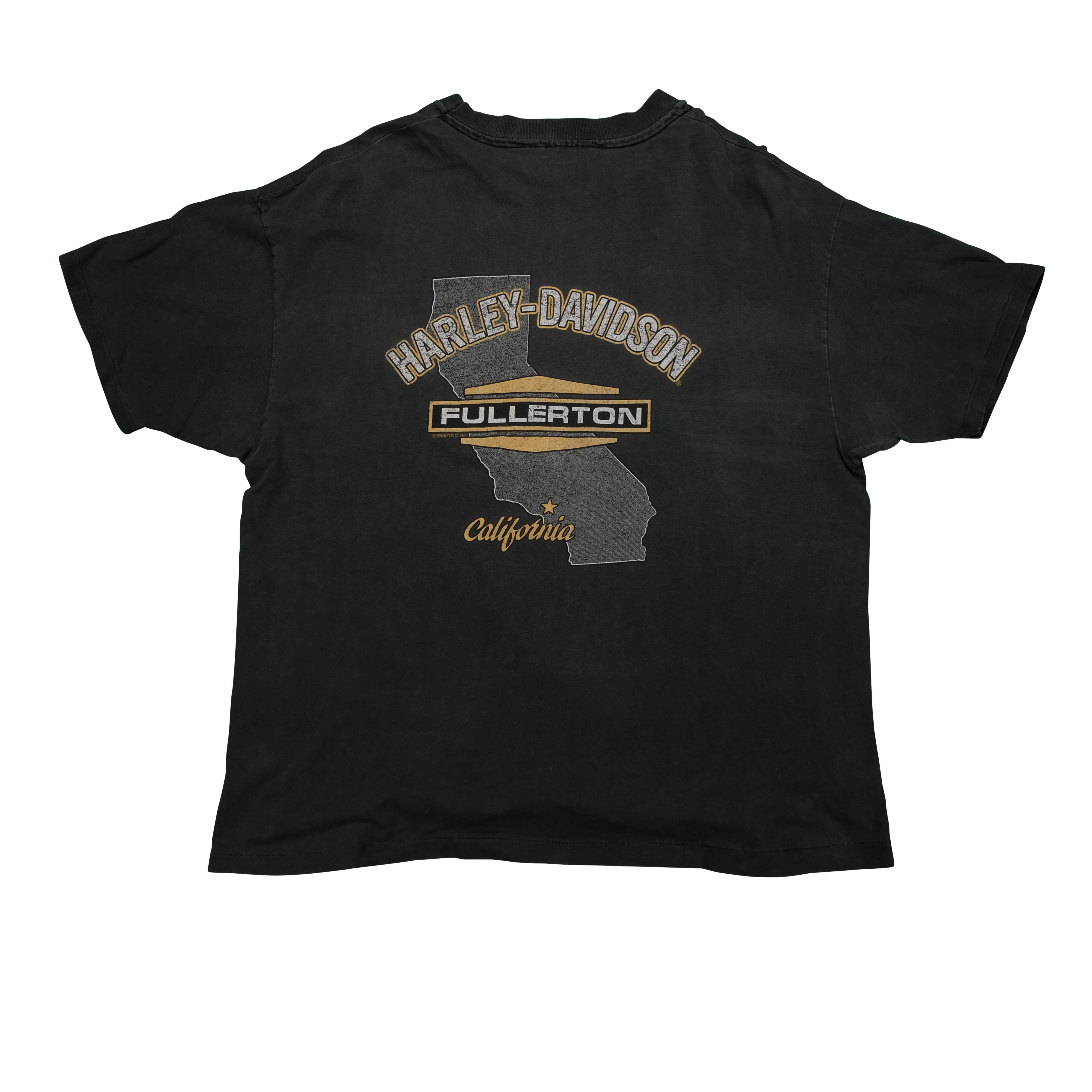 Vintage HARLEY DAVIDSON Friends in Freedom T Shirt 90s Black XL - Image 2