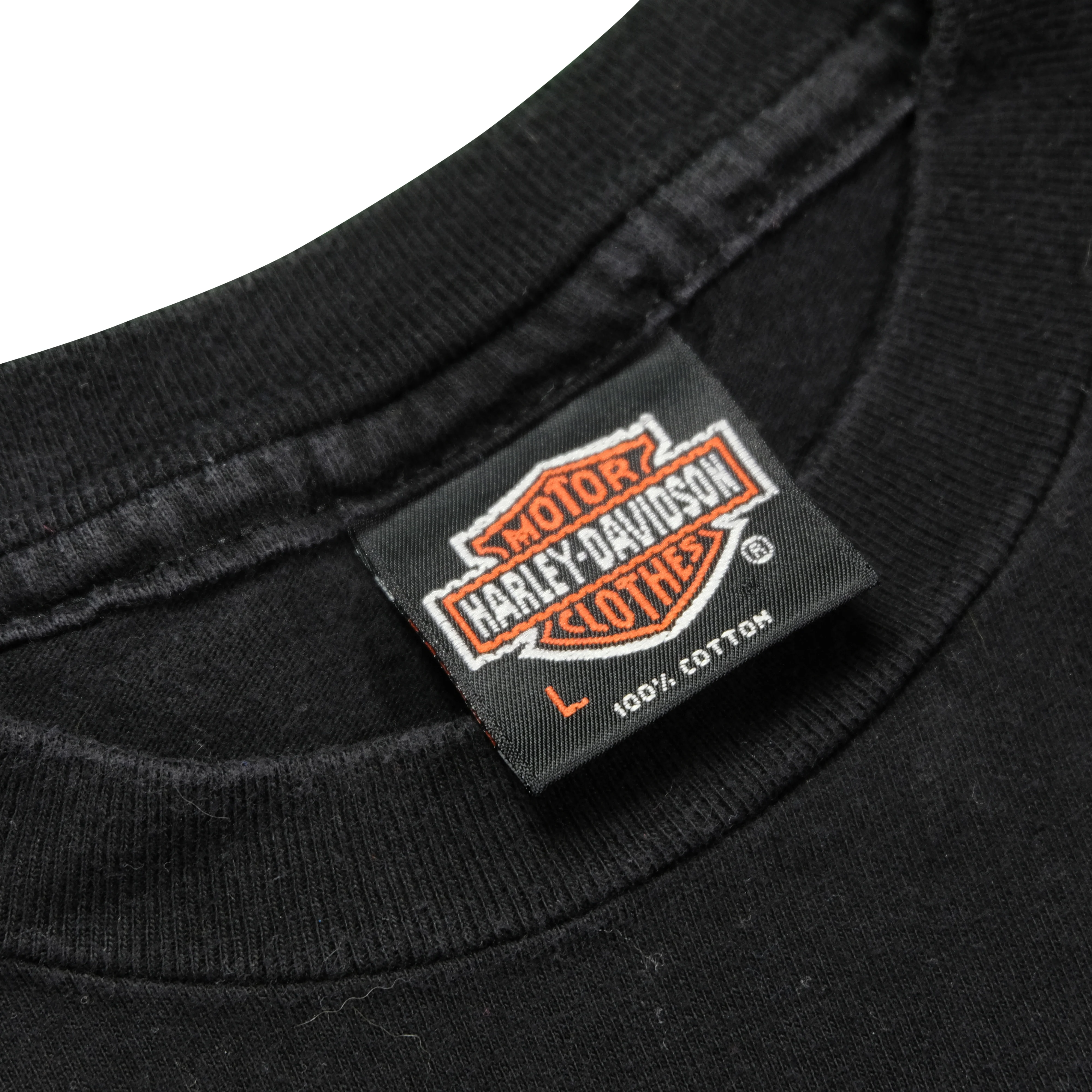 Vintage HARLEY DAVIDSON Oh What Fun It Is To Ride Iceland T Shirt 90s Black L - Image 4