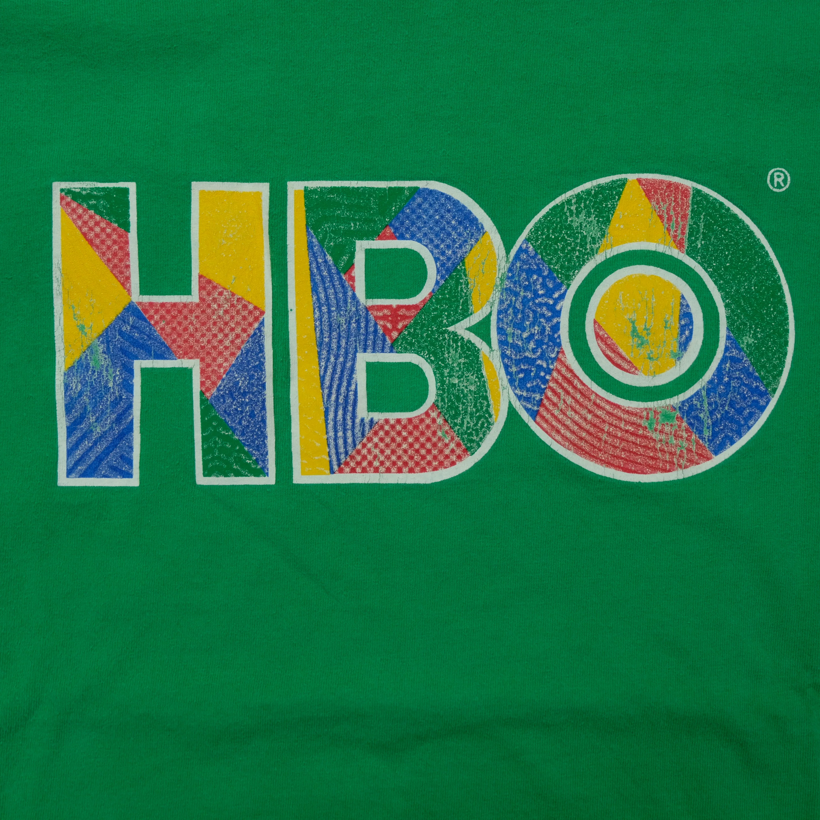 Vintage HBO Logo Graphic T Shirt 90s Green XL - Image 3