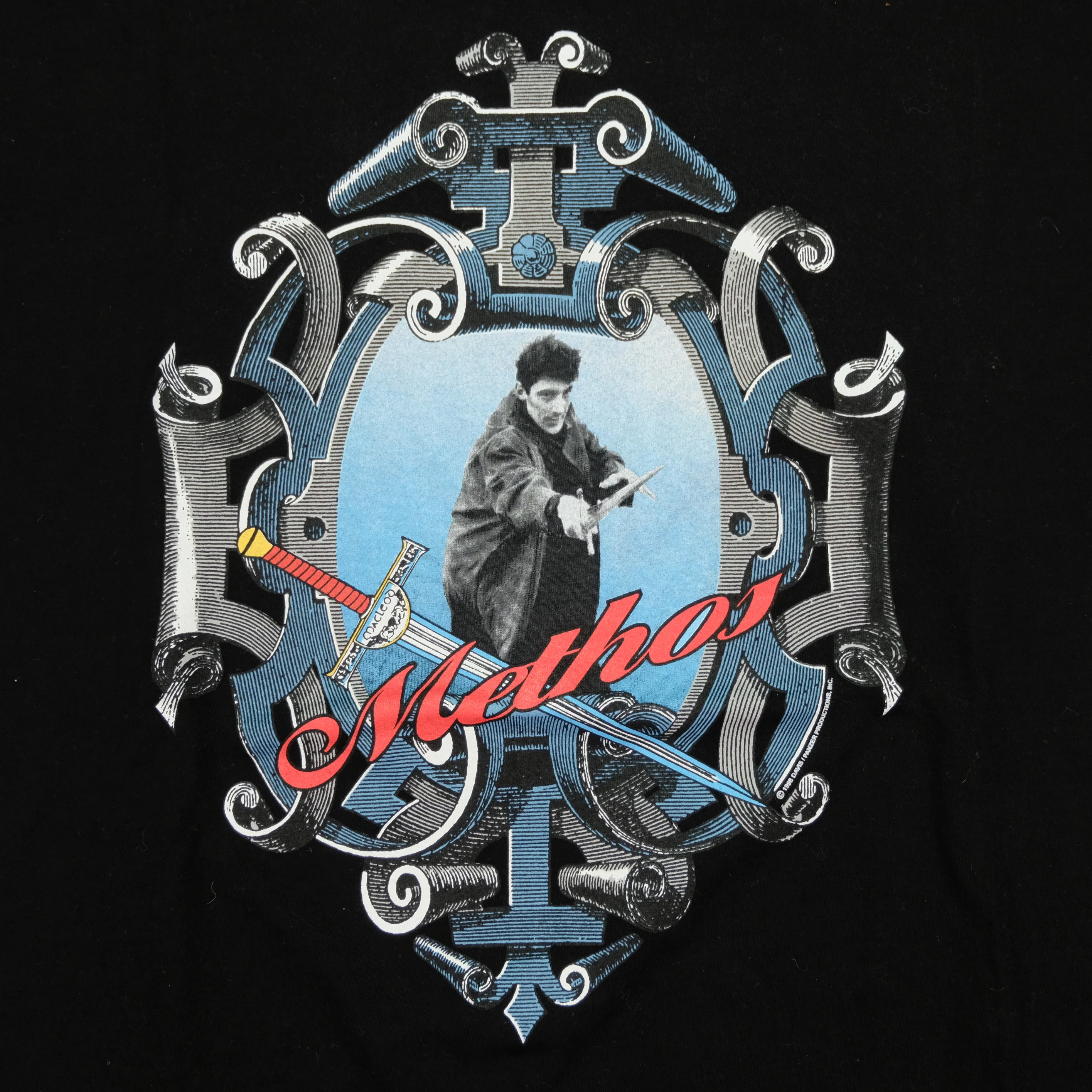 Vintage HIGHLANDER Methos TV Promo T Shirt 90s Black XL - Image 3