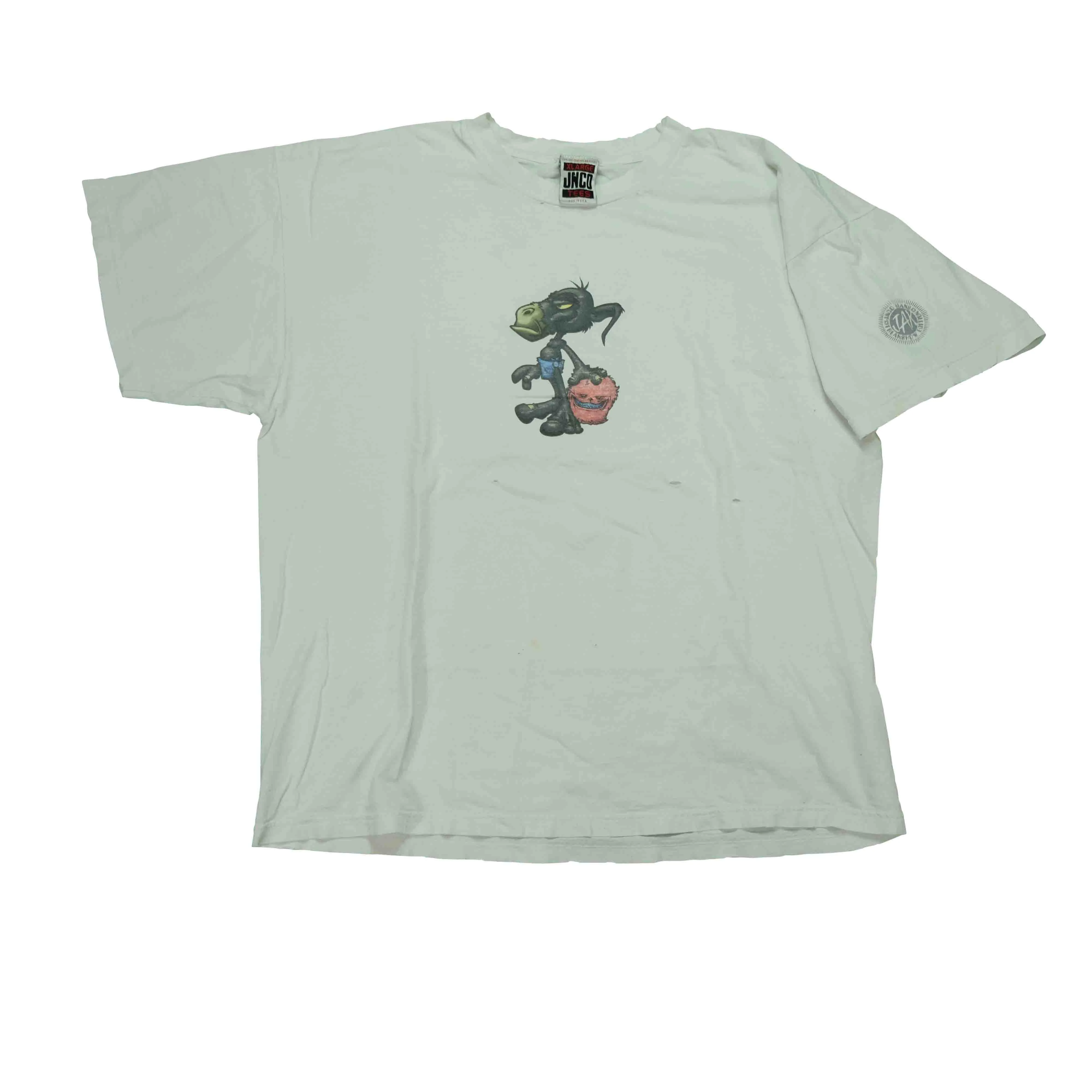 Vintage JNCO Jeans Freakshow Edition Donkey T Shirt 90s White XL - Image 3
