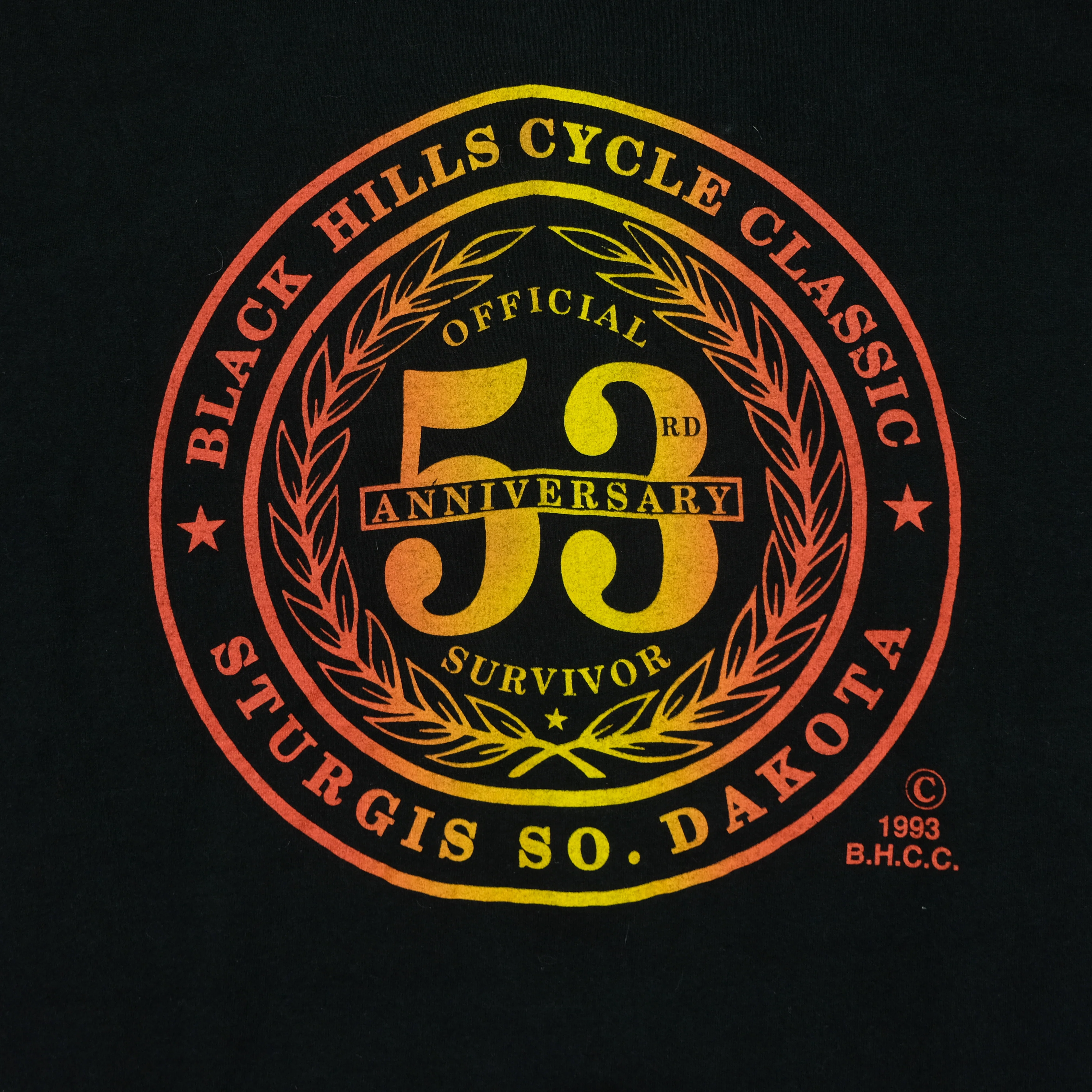 Vintage JRS ENTERPRISES Shit Happens Black Hills Biker Skull 1993 T Shirt 90s Black L - Image 6
