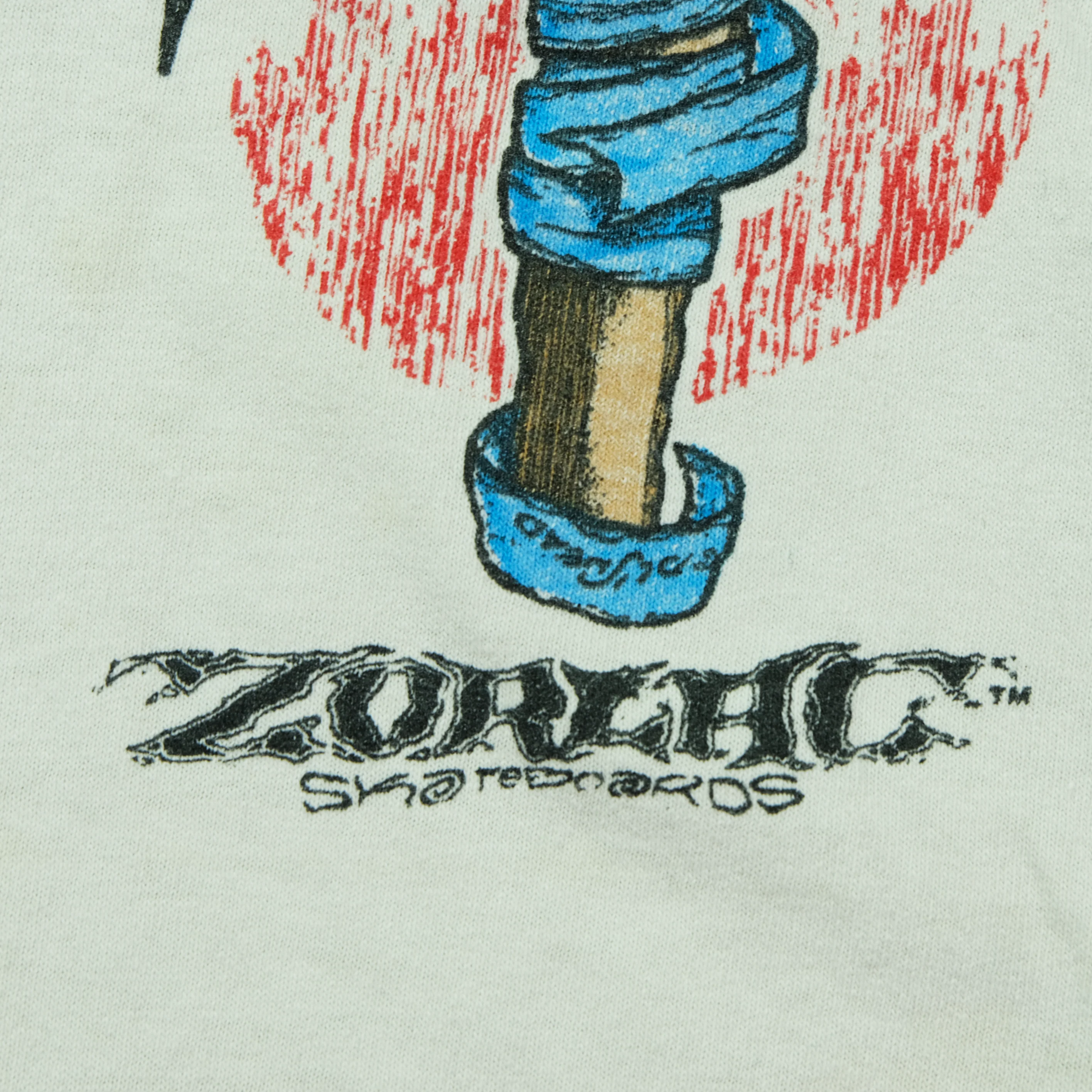 Vintage KING TEE Zorlac Skateboards Pushead Skull T Shirt 90s White L - Image 5
