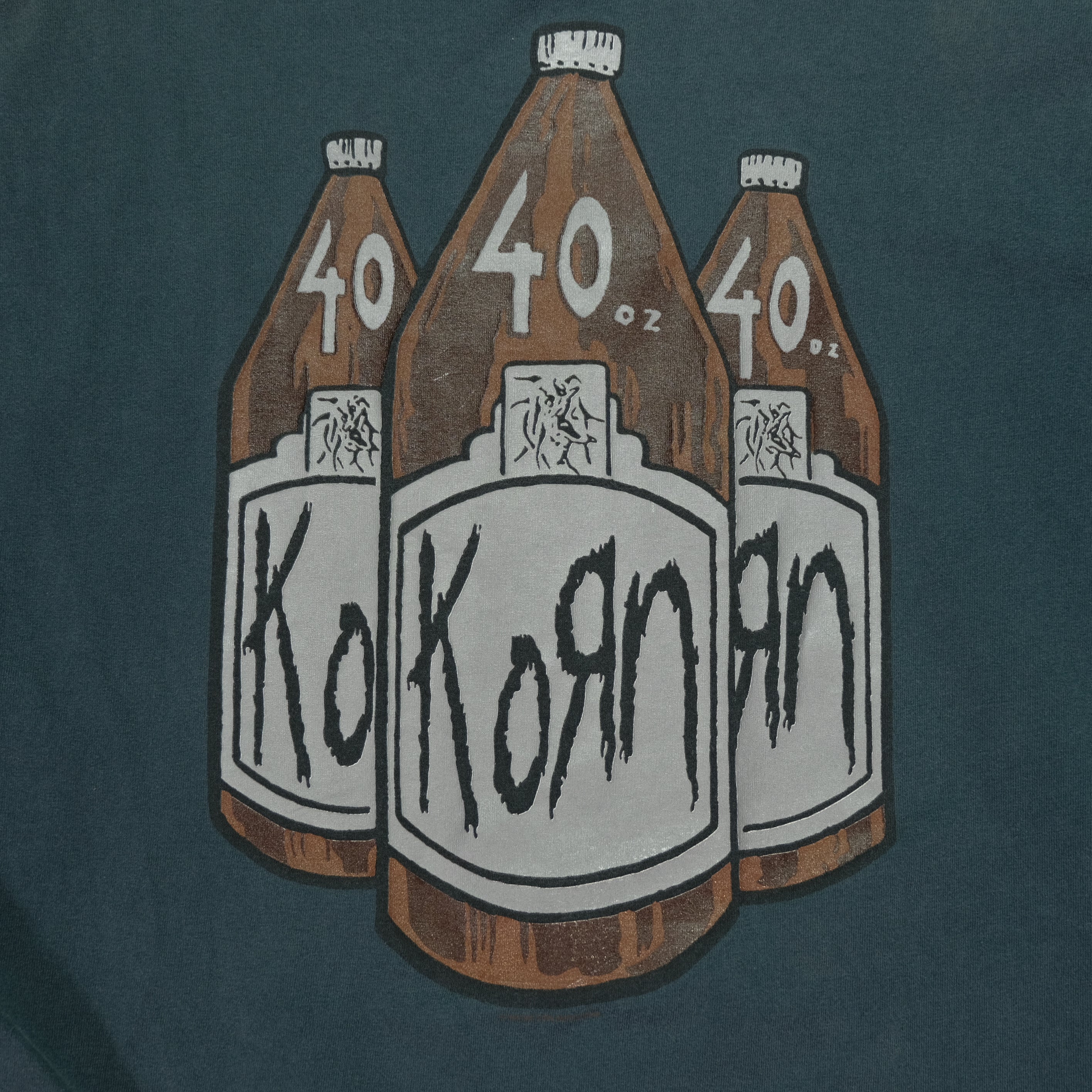Vintage Korn 40 Oz 1995 Tour T Shirt 90s Blue XL - Image 10
