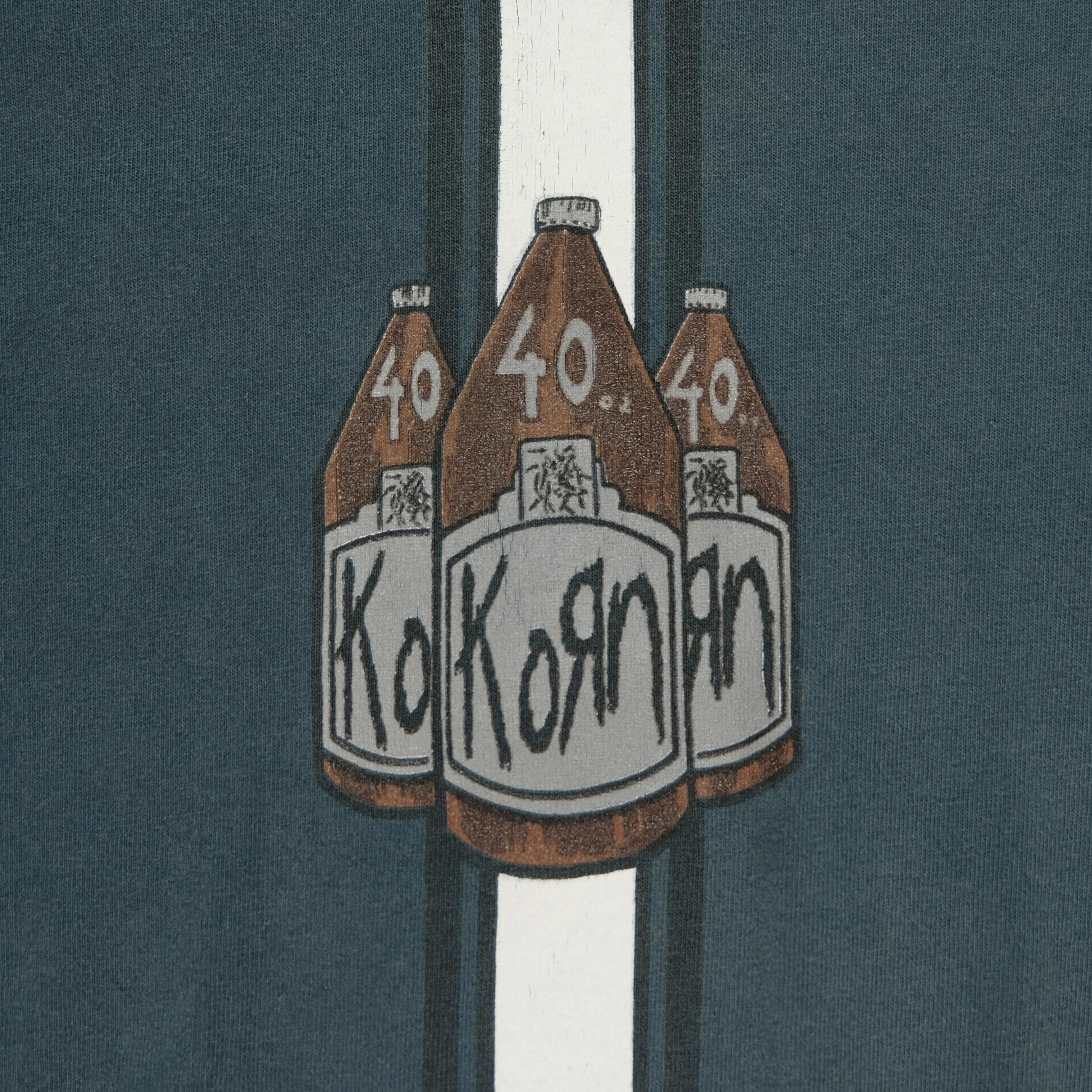 Vintage Korn 40 Oz 1995 Tour T Shirt 90s Blue XL - Image 3