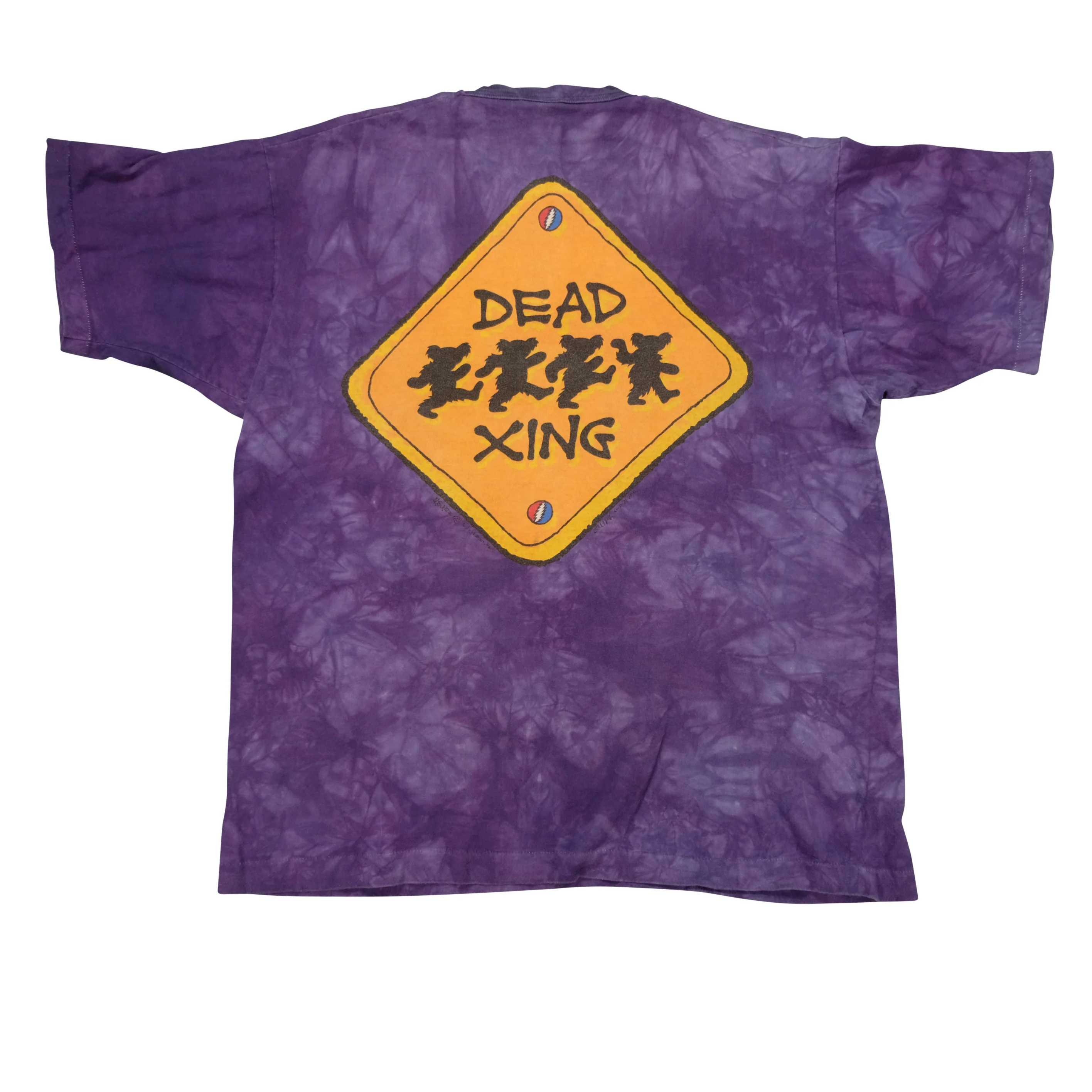 Vintage LIQUID BLUE Grateful Dead Xing Keep On Truckin' Skeletons Tie Dyed 1998 T Shirt 90s Purple XL - Image 2